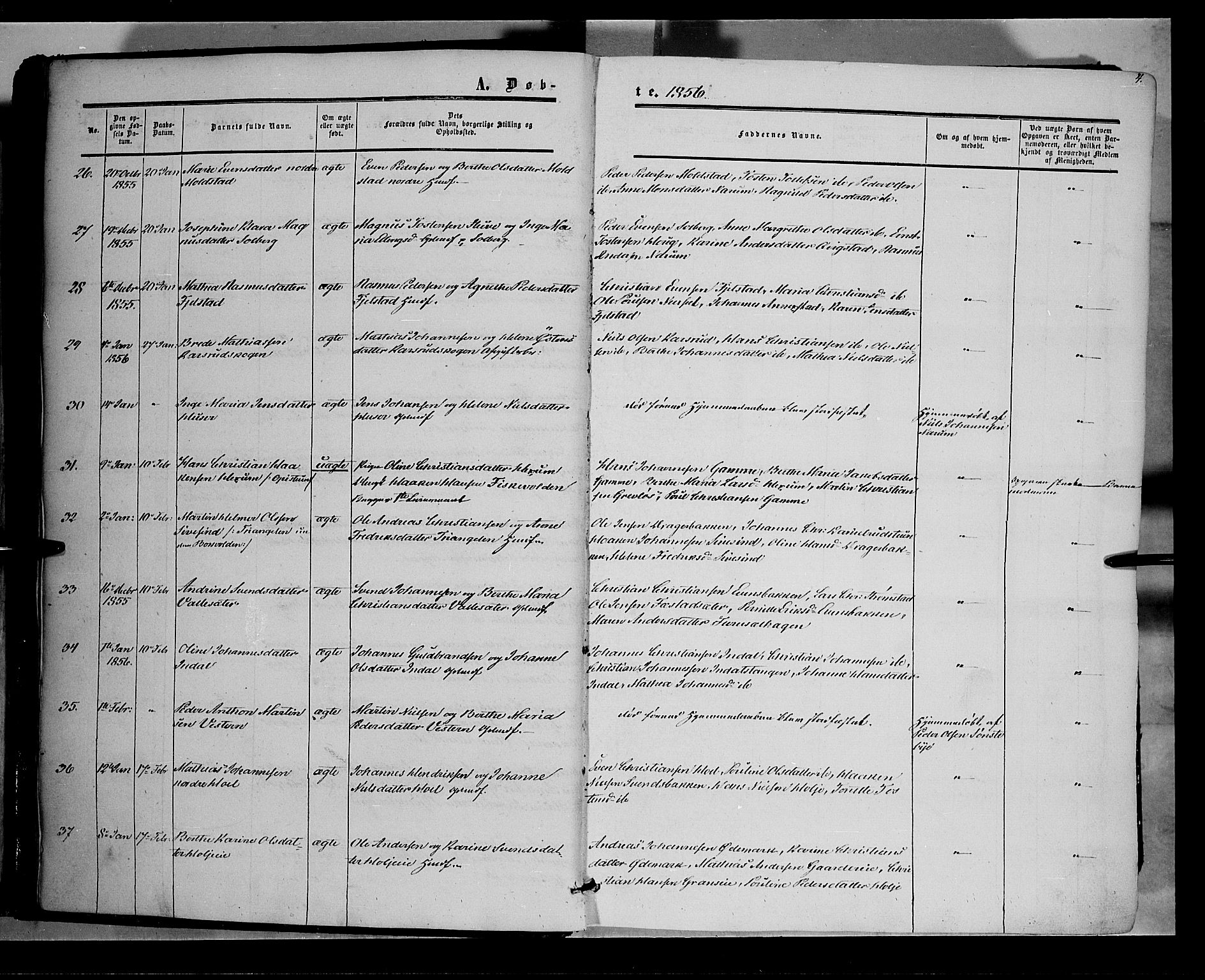 Vestre Toten prestekontor, AV/SAH-PREST-108/H/Ha/Haa/L0006: Parish register (official) no. 6, 1856-1861, p. 4