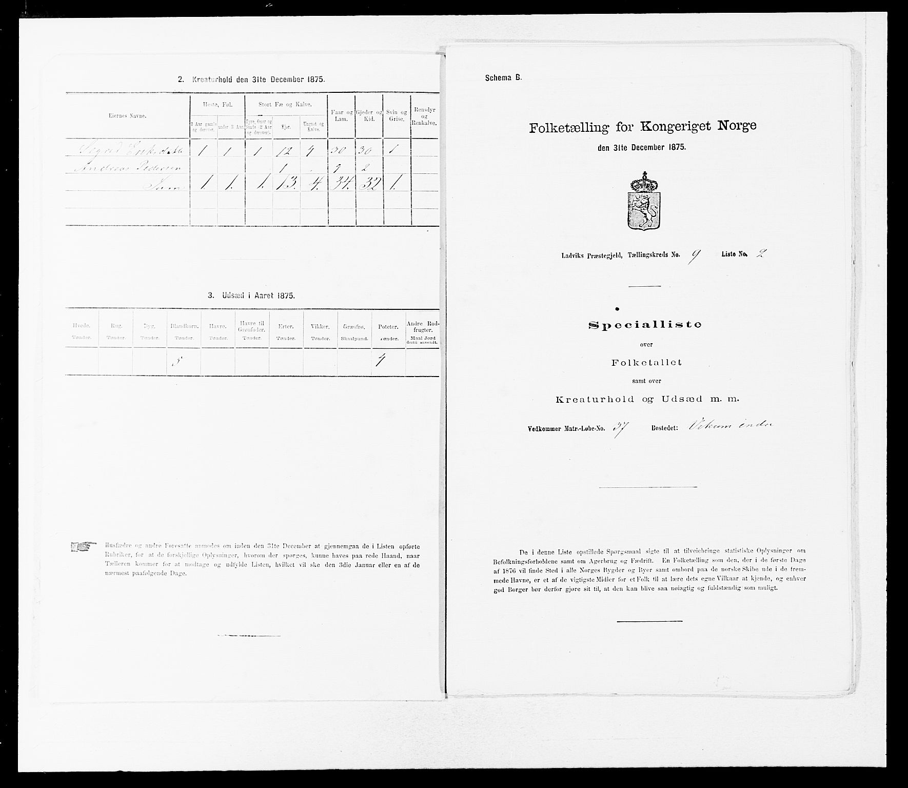 SAB, 1875 census for 1415P Lavik, 1875, p. 647