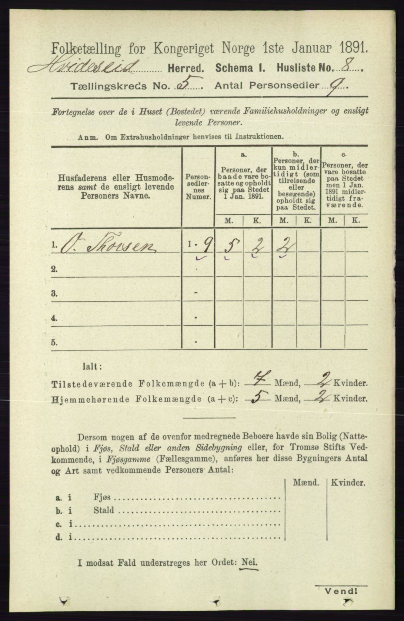 RA, 1891 census for 0829 Kviteseid, 1891, p. 868