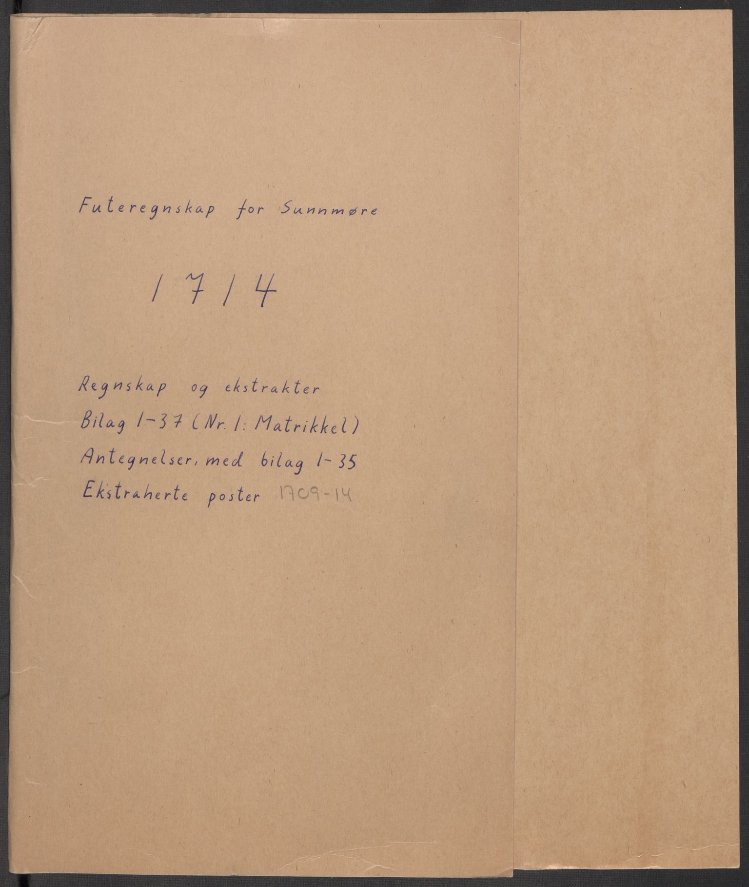 Rentekammeret inntil 1814, Reviderte regnskaper, Fogderegnskap, RA/EA-4092/R54/L3566: Fogderegnskap Sunnmøre, 1714, p. 2