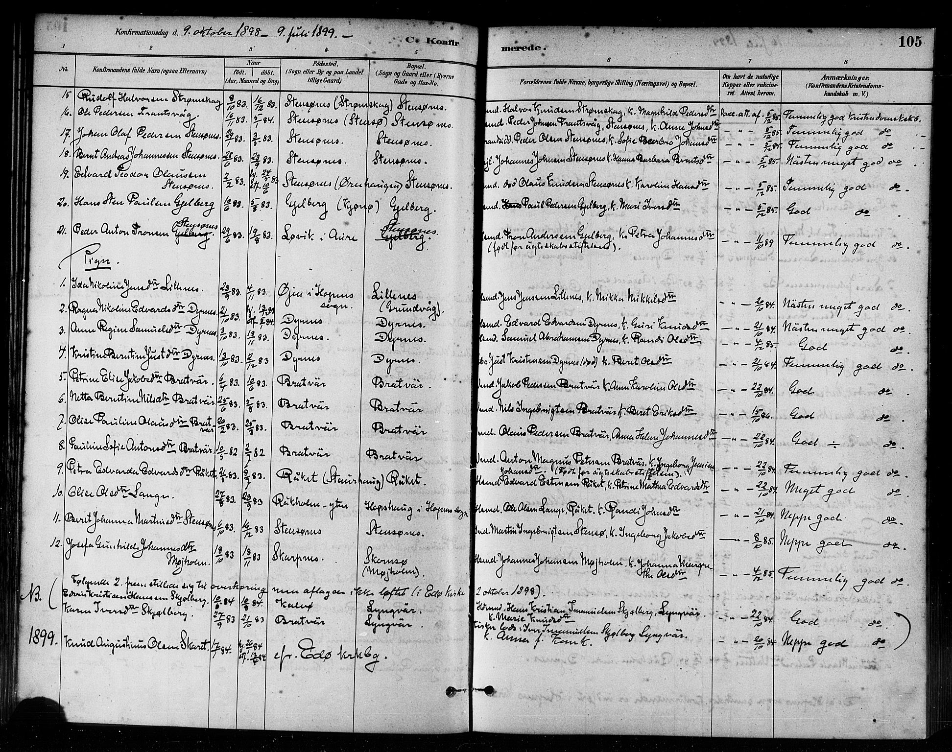 Ministerialprotokoller, klokkerbøker og fødselsregistre - Møre og Romsdal, AV/SAT-A-1454/582/L0947: Parish register (official) no. 582A01, 1880-1900, p. 105