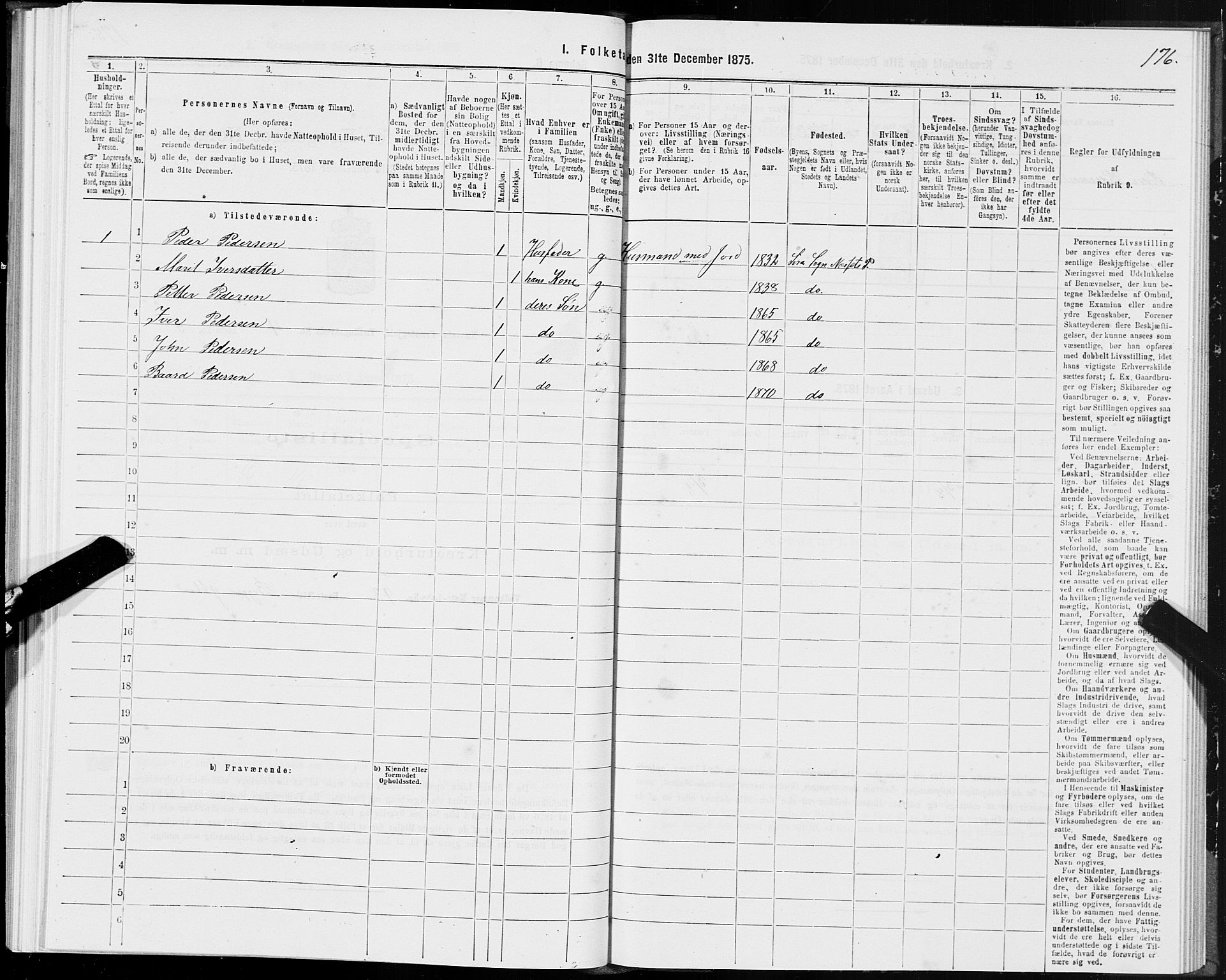 SAT, 1875 census for 1543P Nesset, 1875, p. 2176