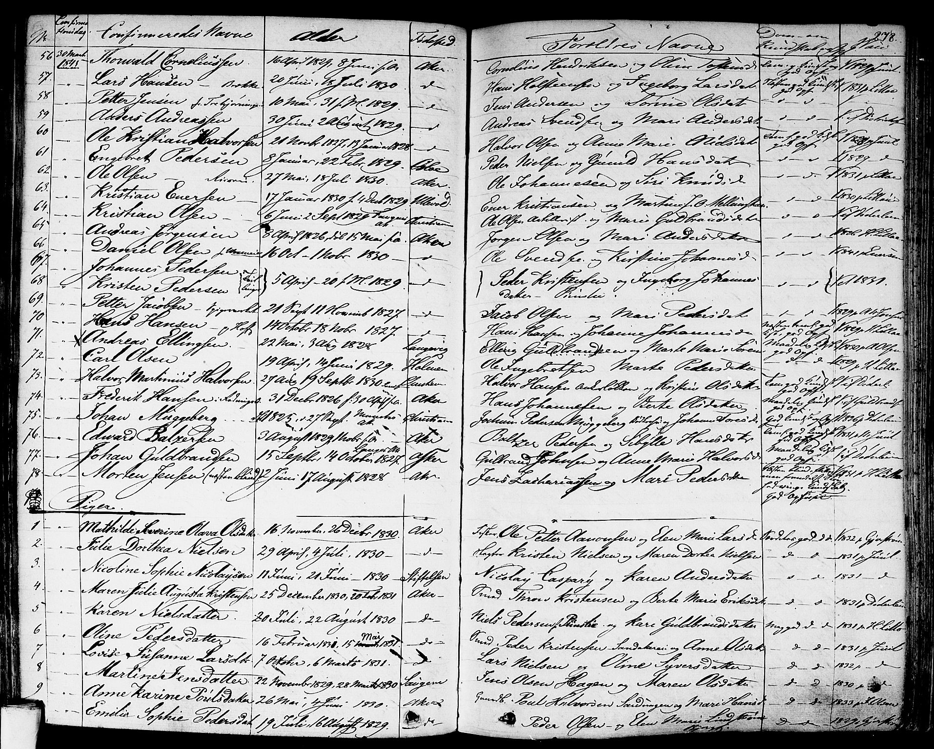 Aker prestekontor kirkebøker, AV/SAO-A-10861/F/L0018: Parish register (official) no. 17, 1829-1852, p. 278