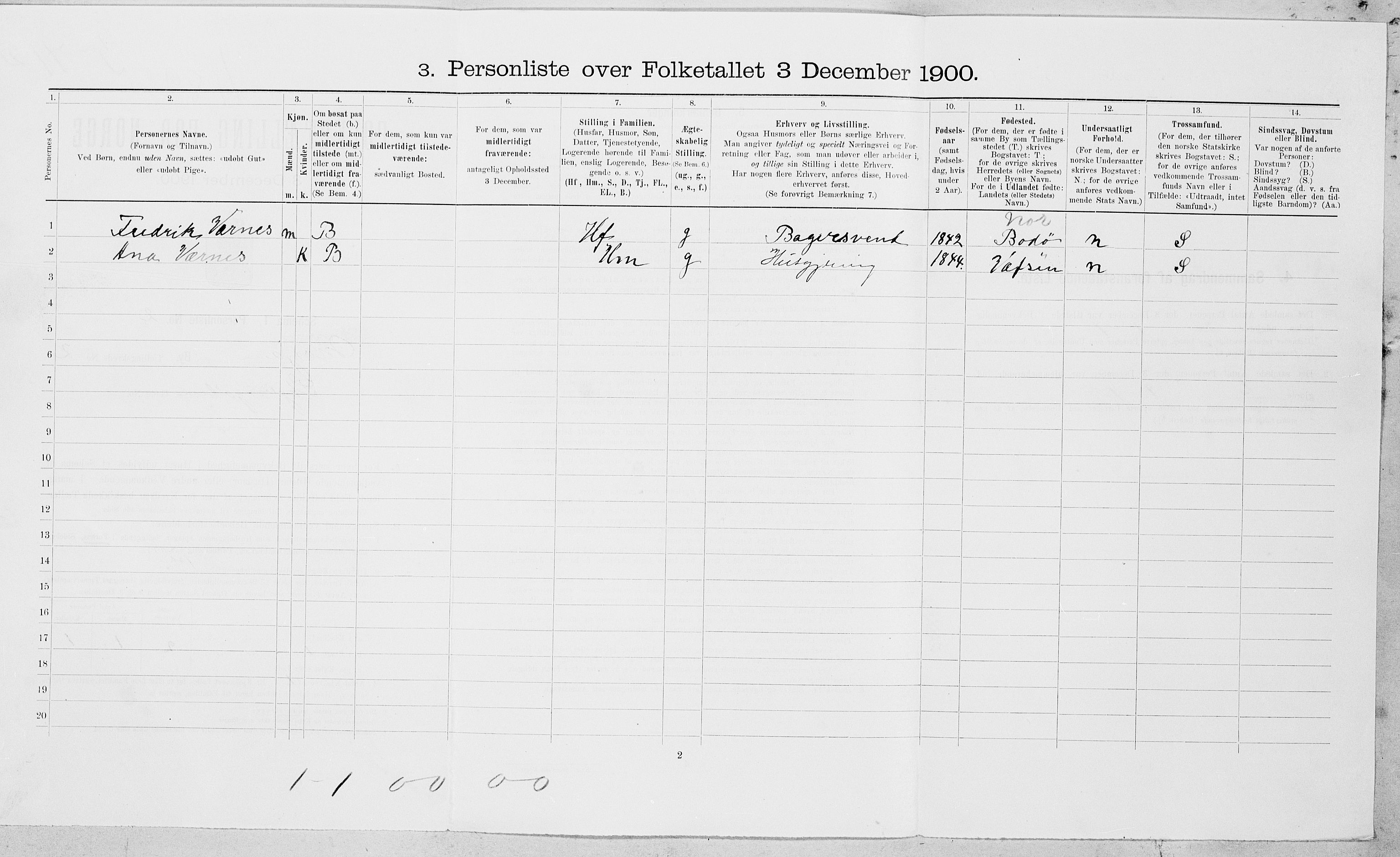 SAT, 1900 census for Mosjøen, 1900, p. 382