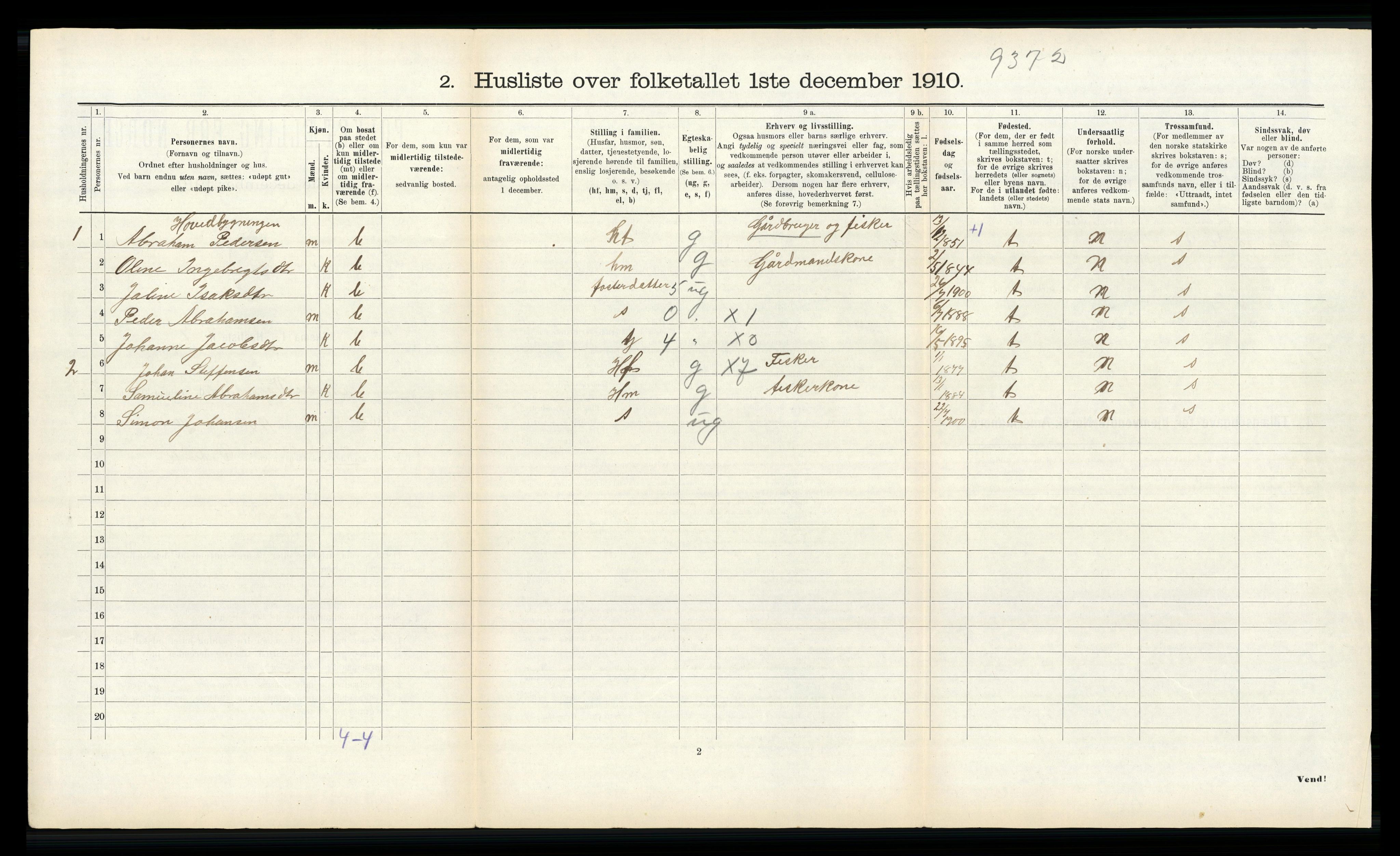 RA, 1910 census for Nord-Vågsøy, 1910, p. 146