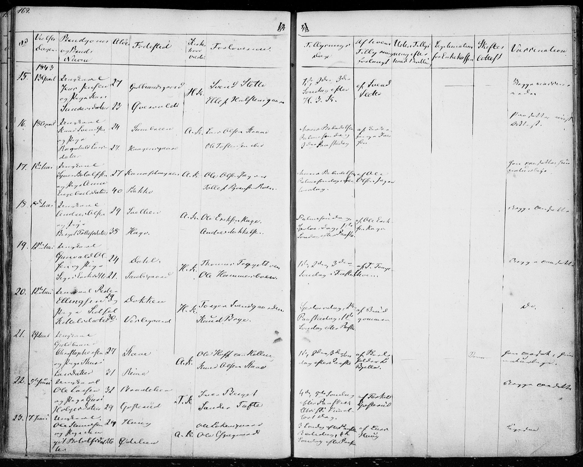 Ål kirkebøker, AV/SAKO-A-249/F/Fa/L0005: Parish register (official) no. I 5, 1825-1848, p. 169