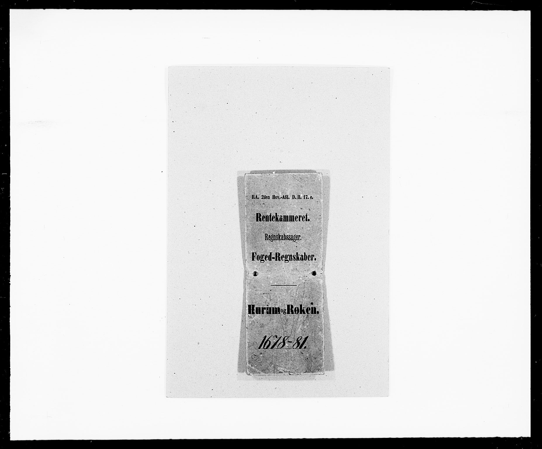 Rentekammeret inntil 1814, Reviderte regnskaper, Fogderegnskap, AV/RA-EA-4092/R29/L1691: Fogderegnskap Hurum og Røyken, 1678-1681, p. 1
