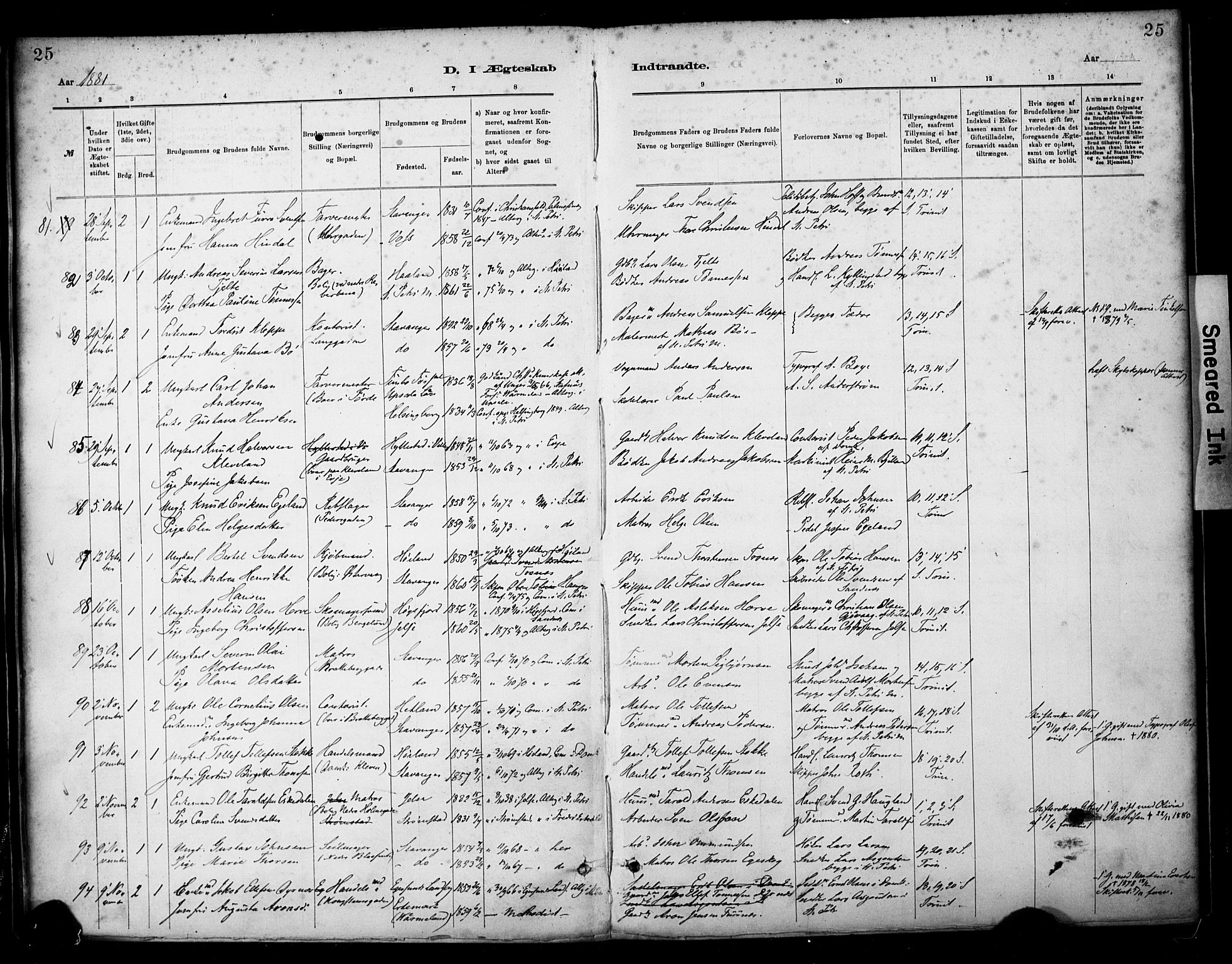 St. Petri sokneprestkontor, SAST/A-101813/001/30/30BA/L0018: Parish register (official) no. A 19, 1879-1900, p. 25