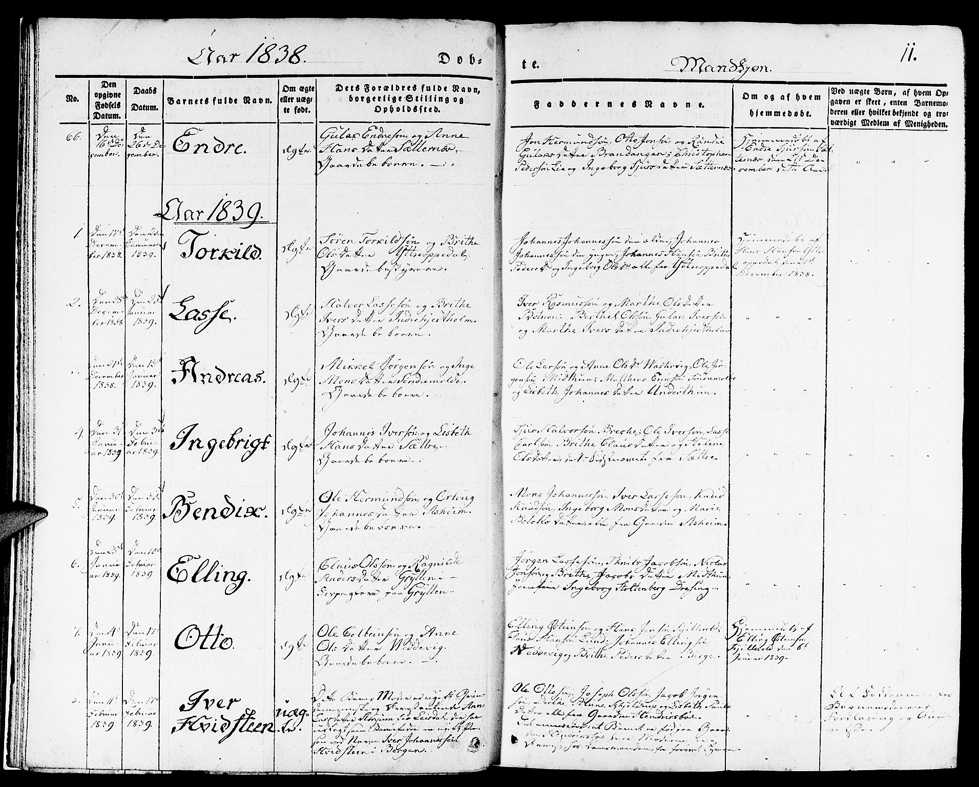 Gulen sokneprestembete, SAB/A-80201/H/Haa/Haaa/L0020: Parish register (official) no. A 20, 1837-1847, p. 11