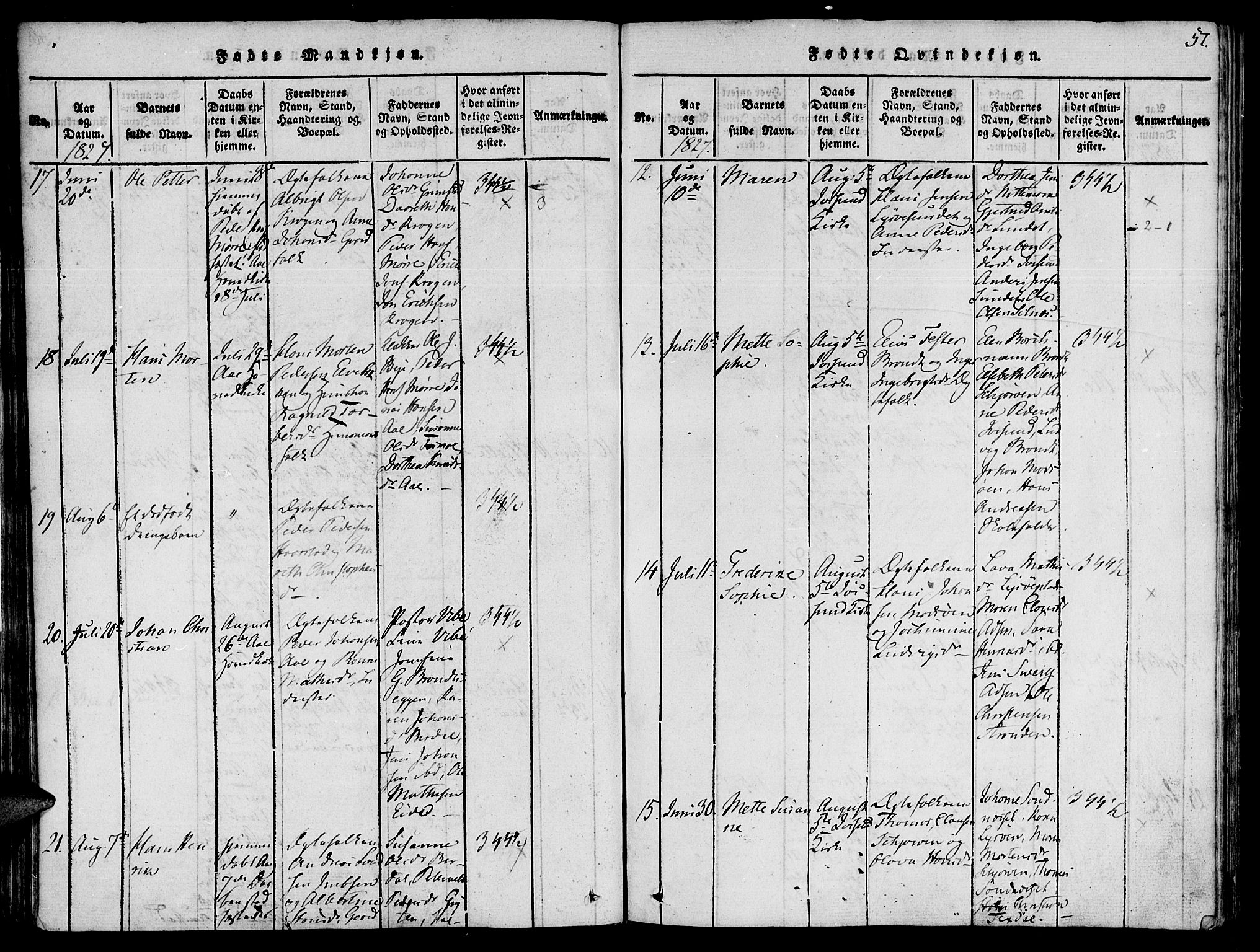 Ministerialprotokoller, klokkerbøker og fødselsregistre - Sør-Trøndelag, AV/SAT-A-1456/655/L0675: Parish register (official) no. 655A04, 1818-1830, p. 57