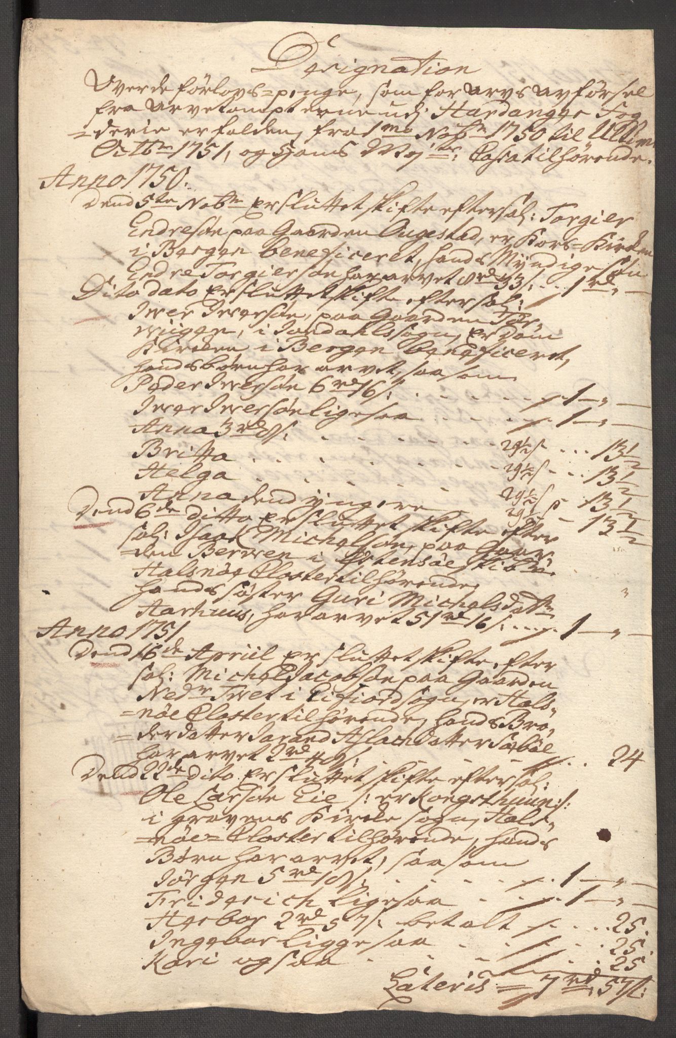 Rentekammeret inntil 1814, Reviderte regnskaper, Fogderegnskap, AV/RA-EA-4092/R48/L3056: Fogderegnskap Sunnhordland og Hardanger, 1751, p. 289