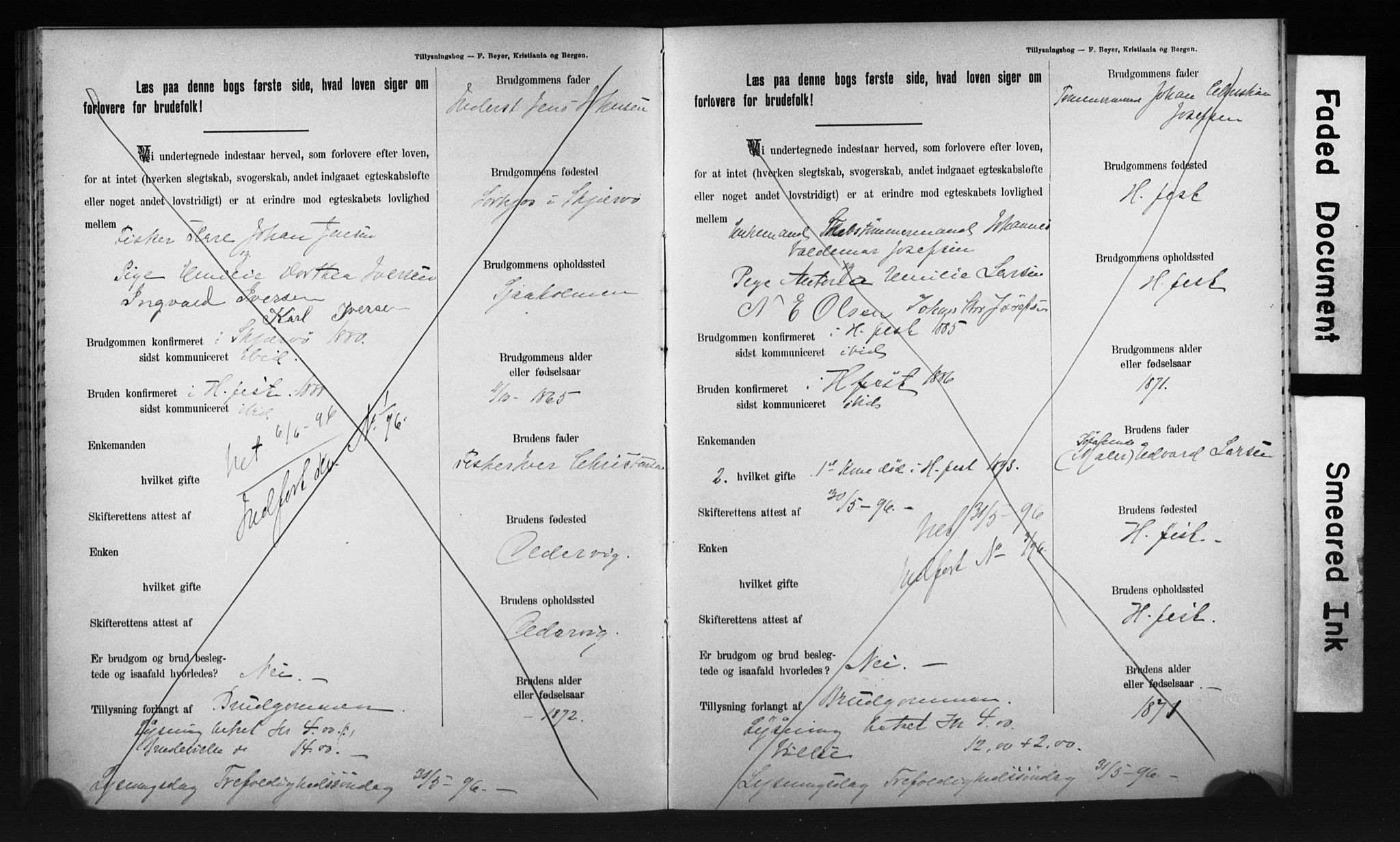 Hammerfest sokneprestkontor, AV/SATØ-S-1347/I/Ib/L0070/0003: Banns register no. 70.3, 1893-1896