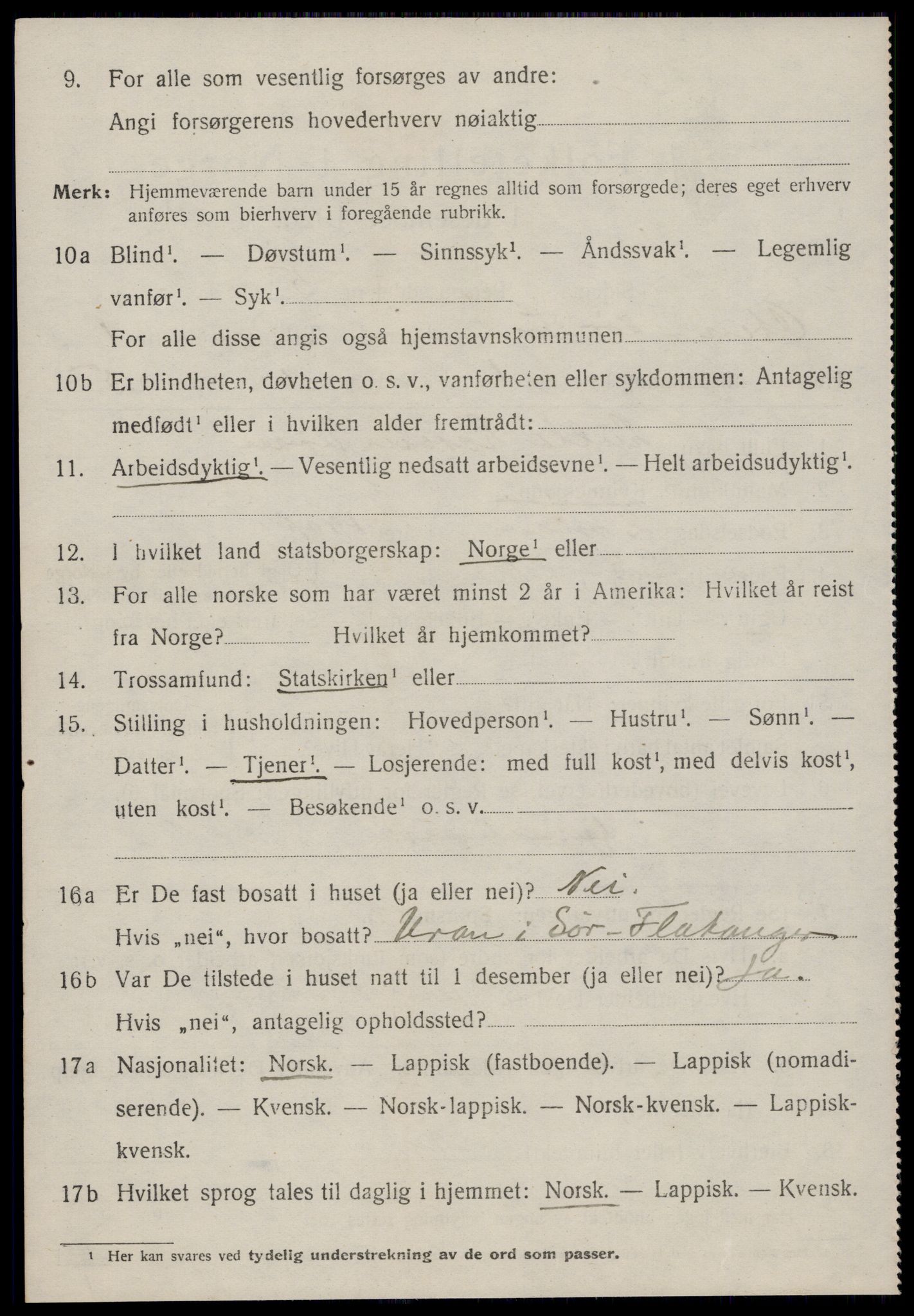 SAT, 1920 census for Osen, 1920, p. 640