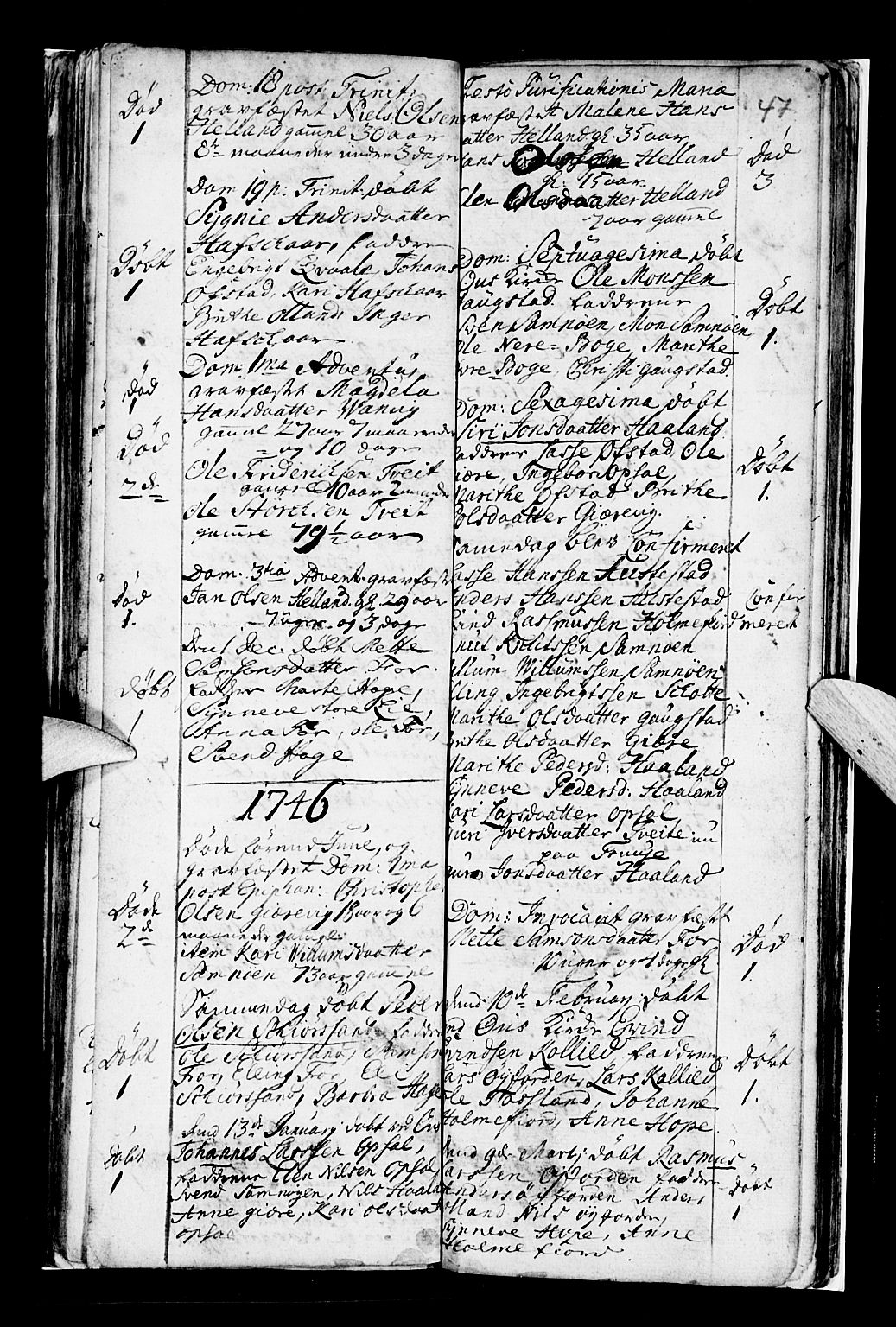 Os sokneprestembete, SAB/A-99929: Parish register (official) no. A 7, 1723-1760, p. 47