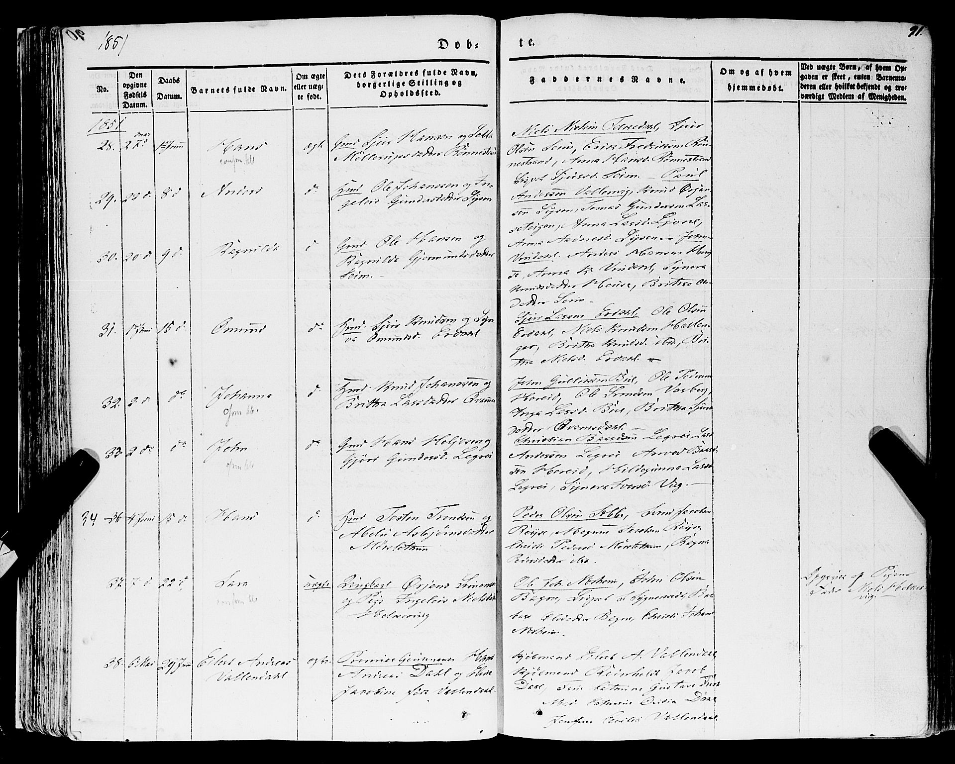 Ulvik sokneprestembete, AV/SAB-A-78801/H/Haa: Parish register (official) no. A 12, 1839-1853, p. 91