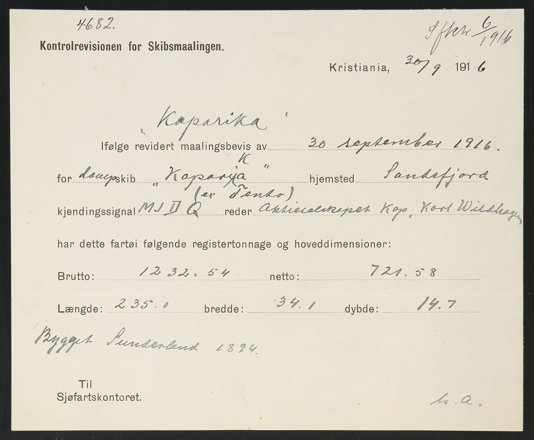 Sjøfartsdirektoratet med forløpere, skipsmapper slettede skip, RA/S-4998/F/Fa/L0586: --, 1894-1935, p. 326