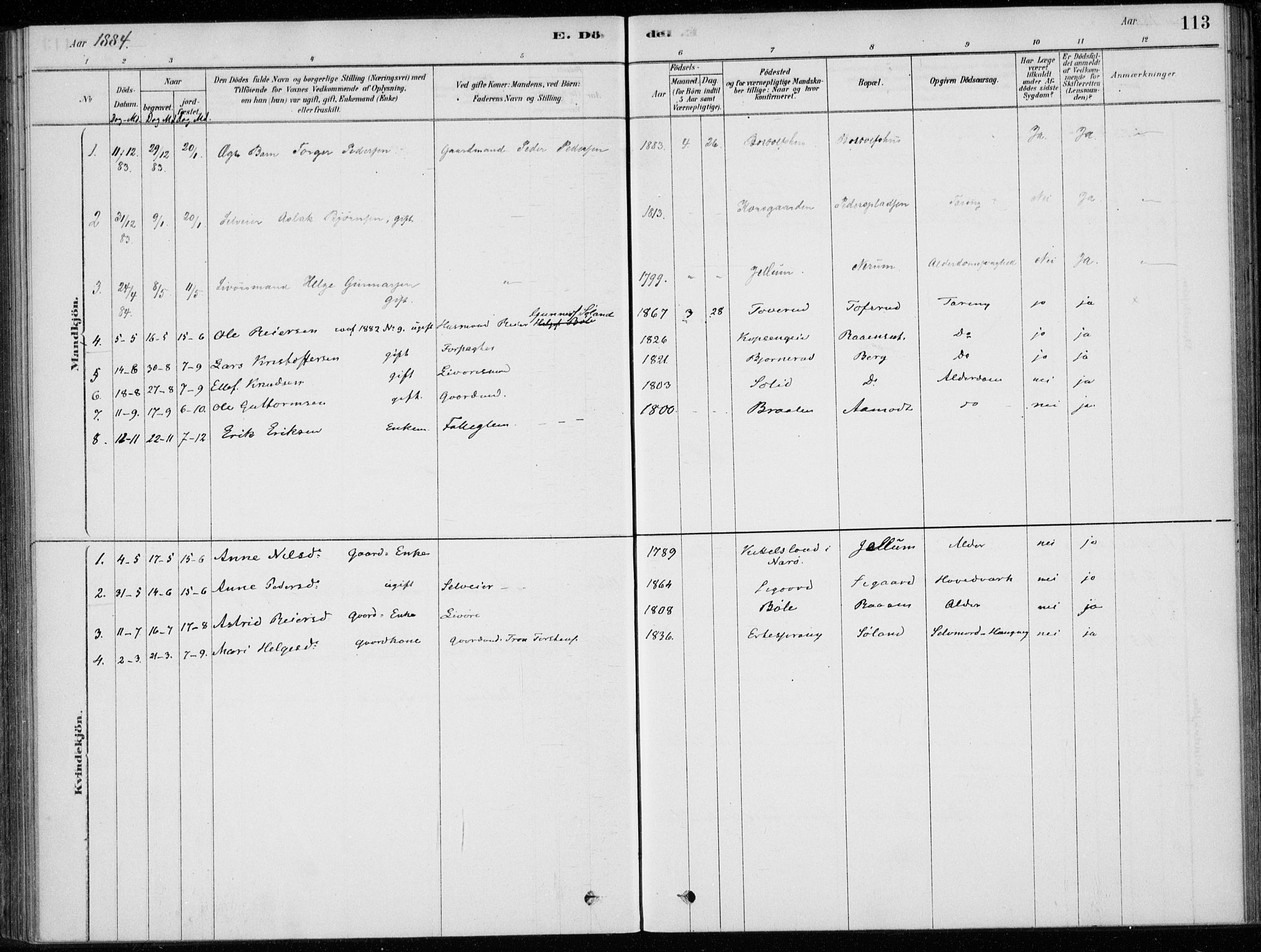Sigdal kirkebøker, SAKO/A-245/F/Fc/L0001: Parish register (official) no. III 1, 1879-1893, p. 113
