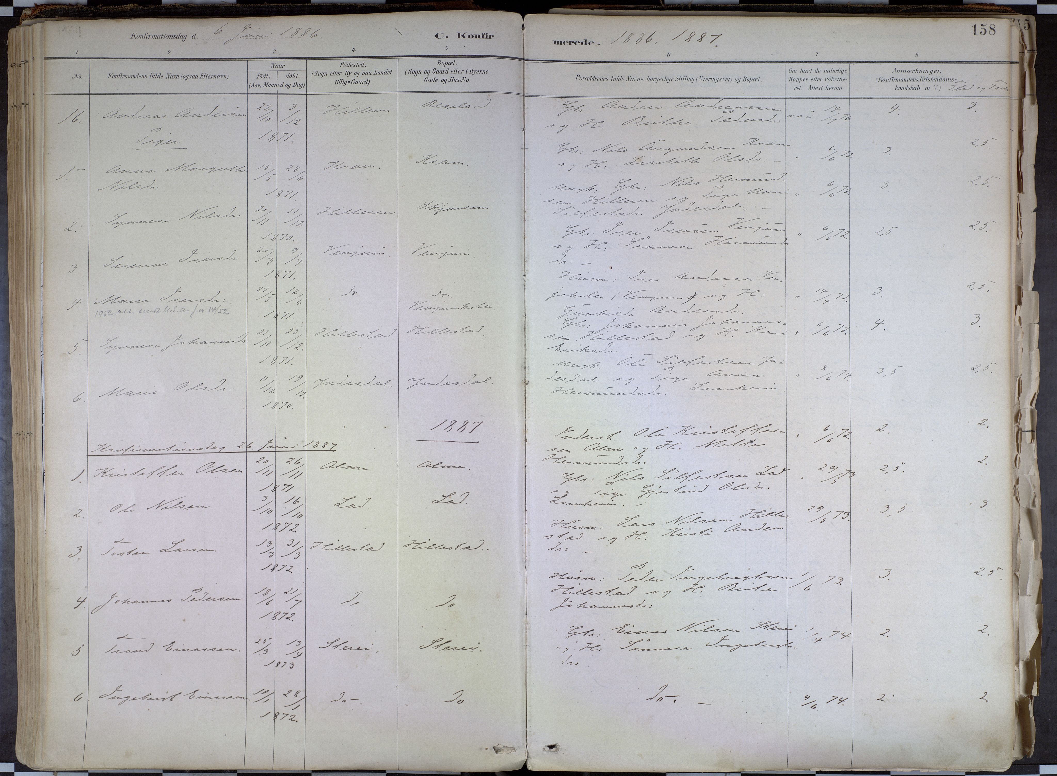 Hafslo sokneprestembete, AV/SAB-A-80301/H/Haa/Haab/L0001: Parish register (official) no. B 1, 1886-1945, p. 158