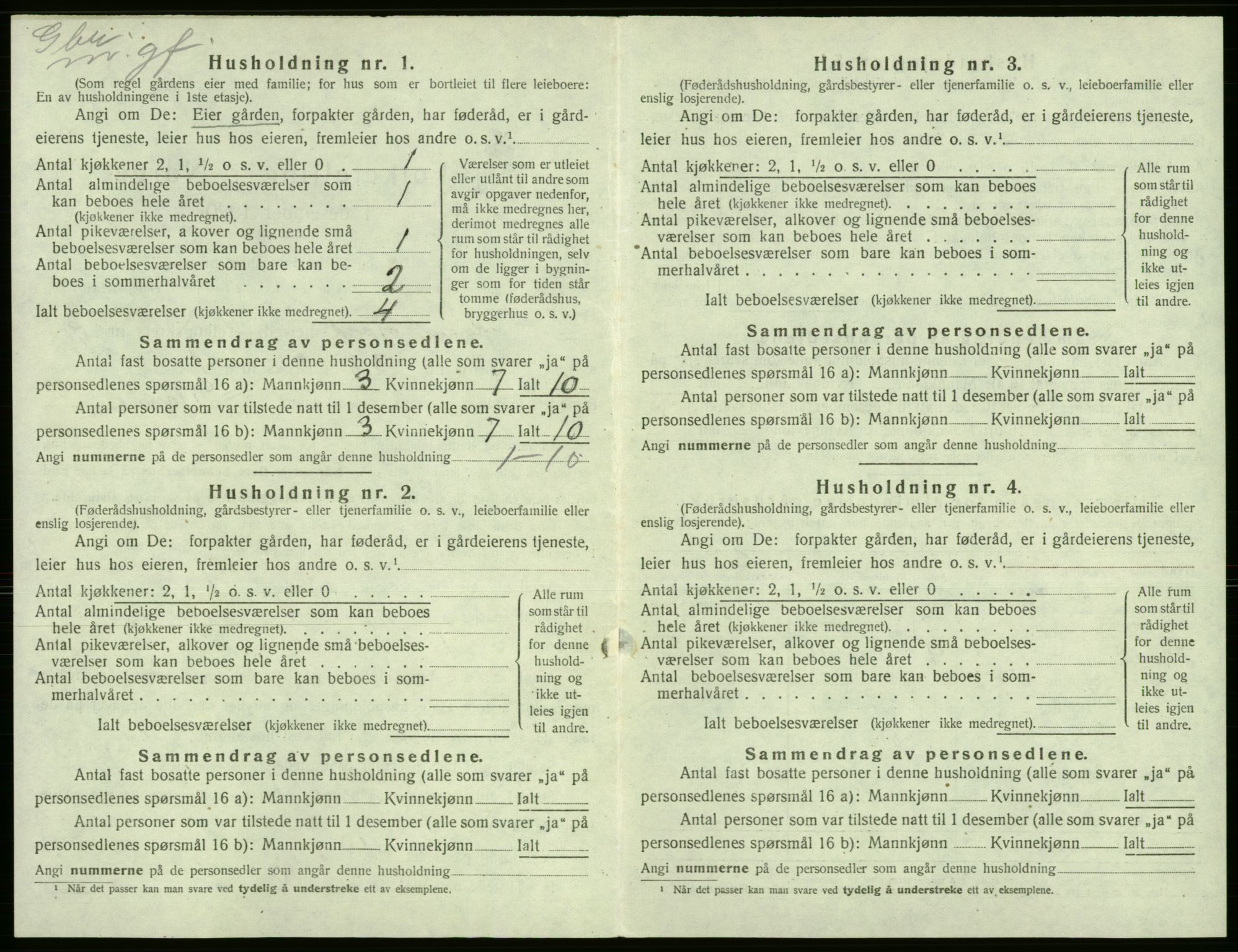 SAB, 1920 census for Kvam, 1920, p. 741