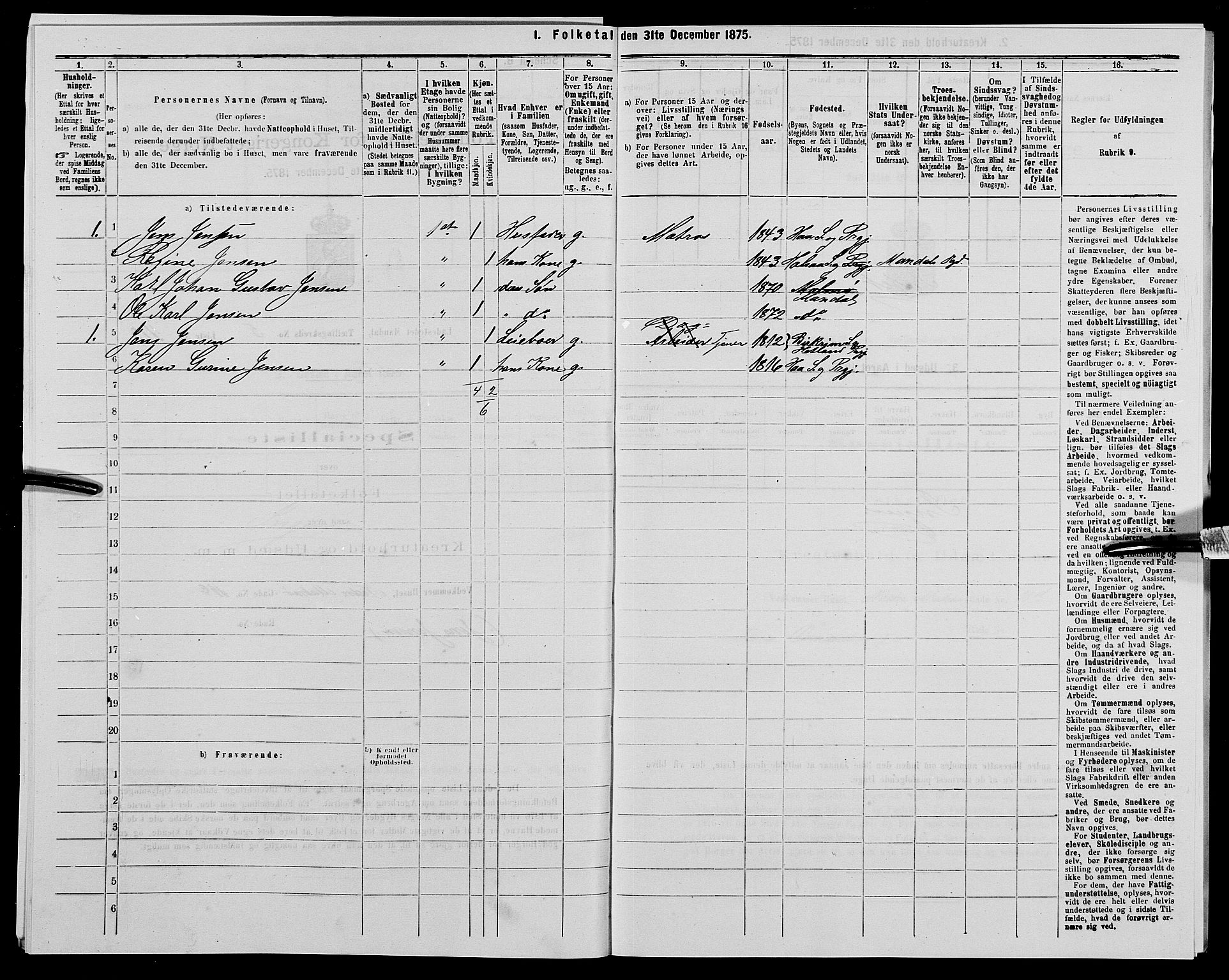 SAK, 1875 census for 1002B Mandal/Mandal, 1875, p. 868