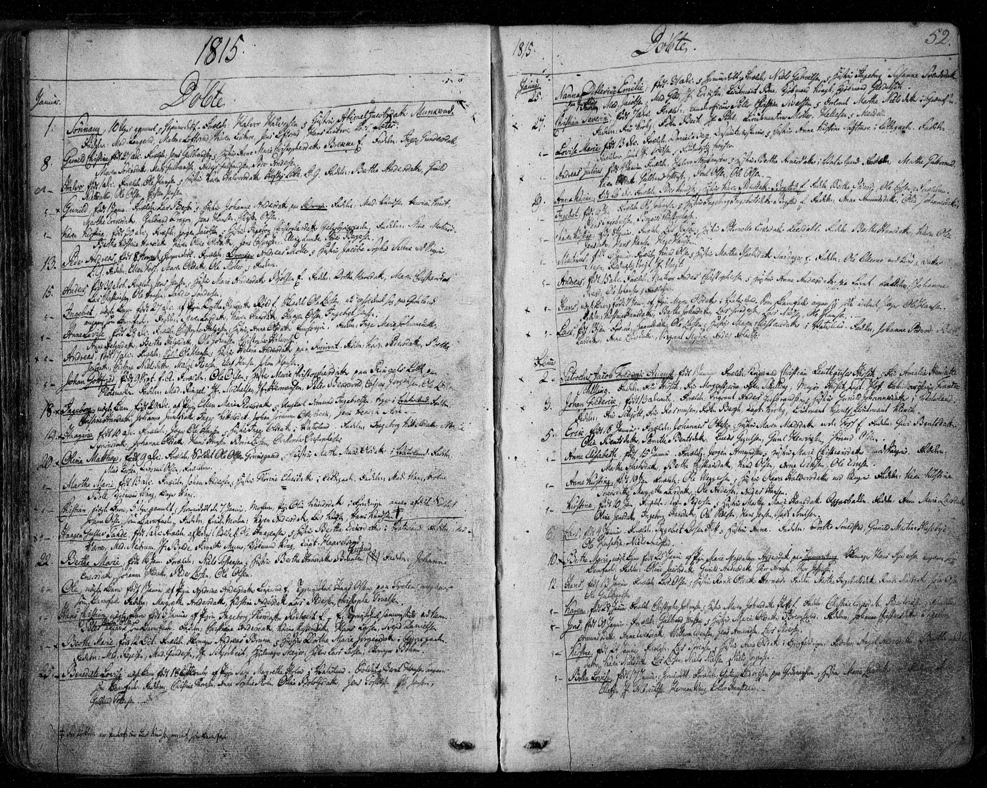 Aker prestekontor kirkebøker, SAO/A-10861/F/L0011: Parish register (official) no. 11, 1810-1819, p. 52