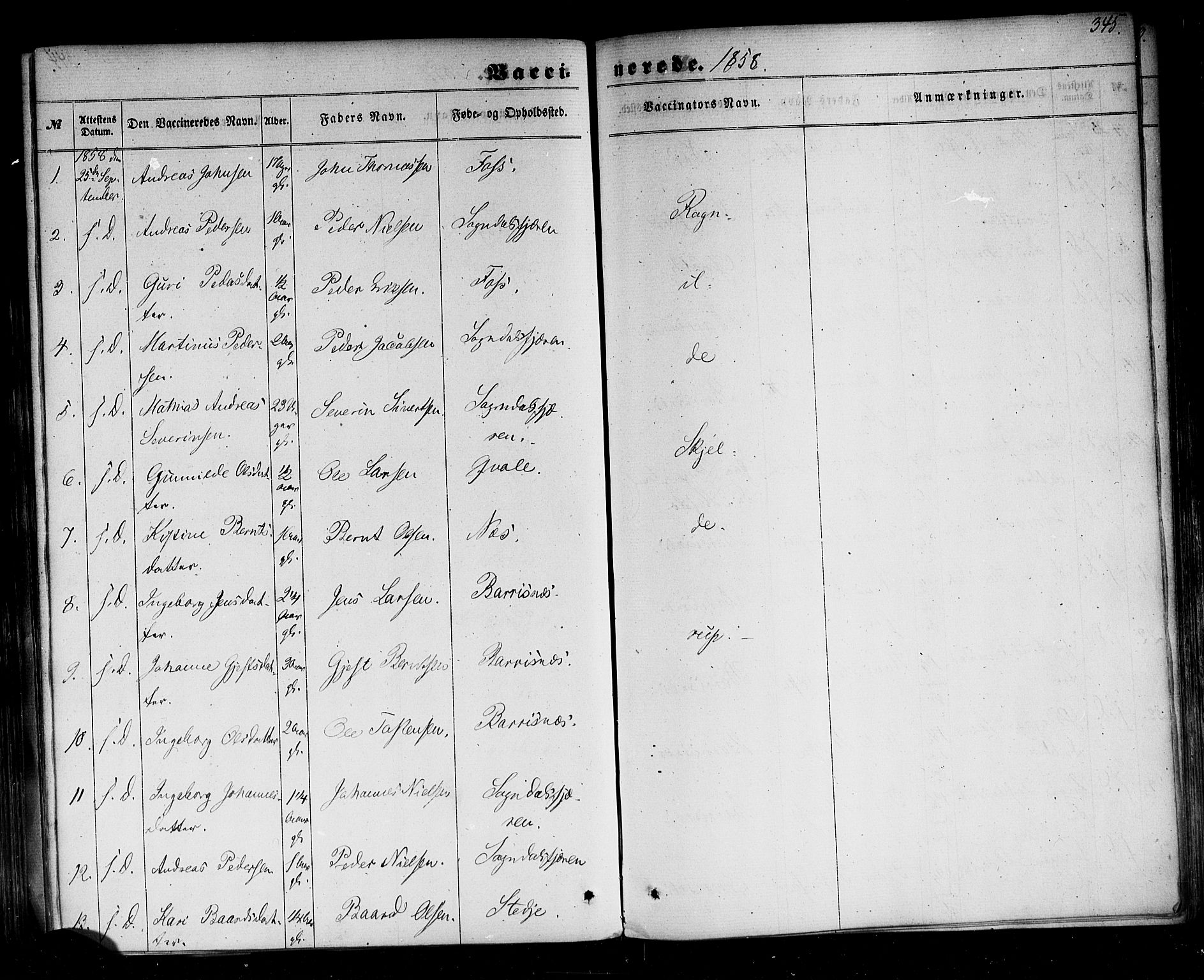 Sogndal sokneprestembete, SAB/A-81301/H/Haa/Haaa/L0013: Parish register (official) no. A 13, 1859-1877, p. 345