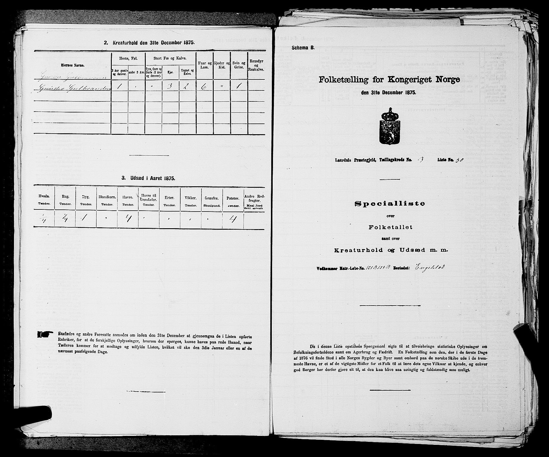 SAKO, 1875 census for 0728P Lardal, 1875, p. 510