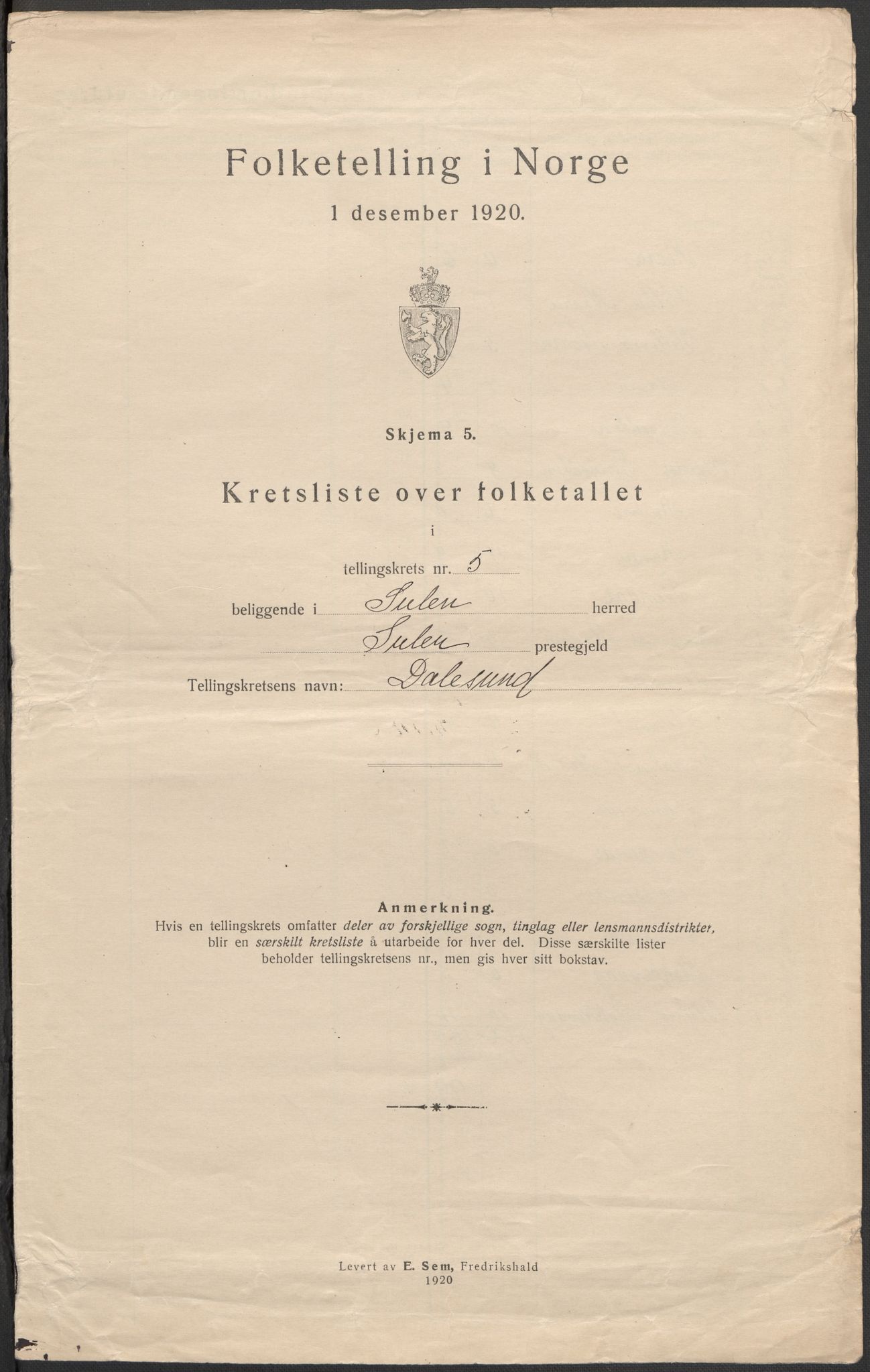 SAB, 1920 census for Solund, 1920, p. 17