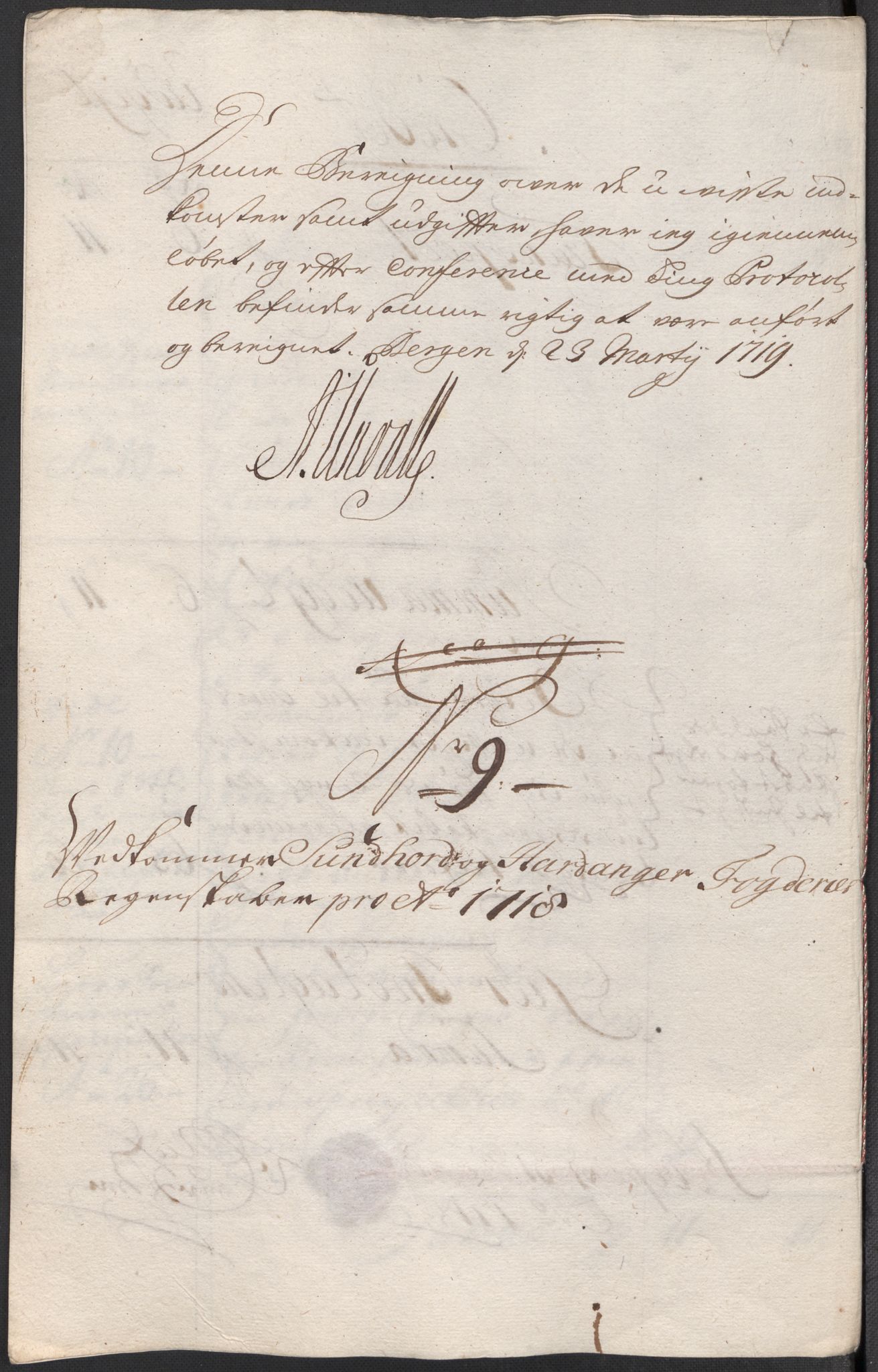 Rentekammeret inntil 1814, Reviderte regnskaper, Fogderegnskap, AV/RA-EA-4092/R48/L2995: Fogderegnskap Sunnhordland og Hardanger, 1718, p. 110