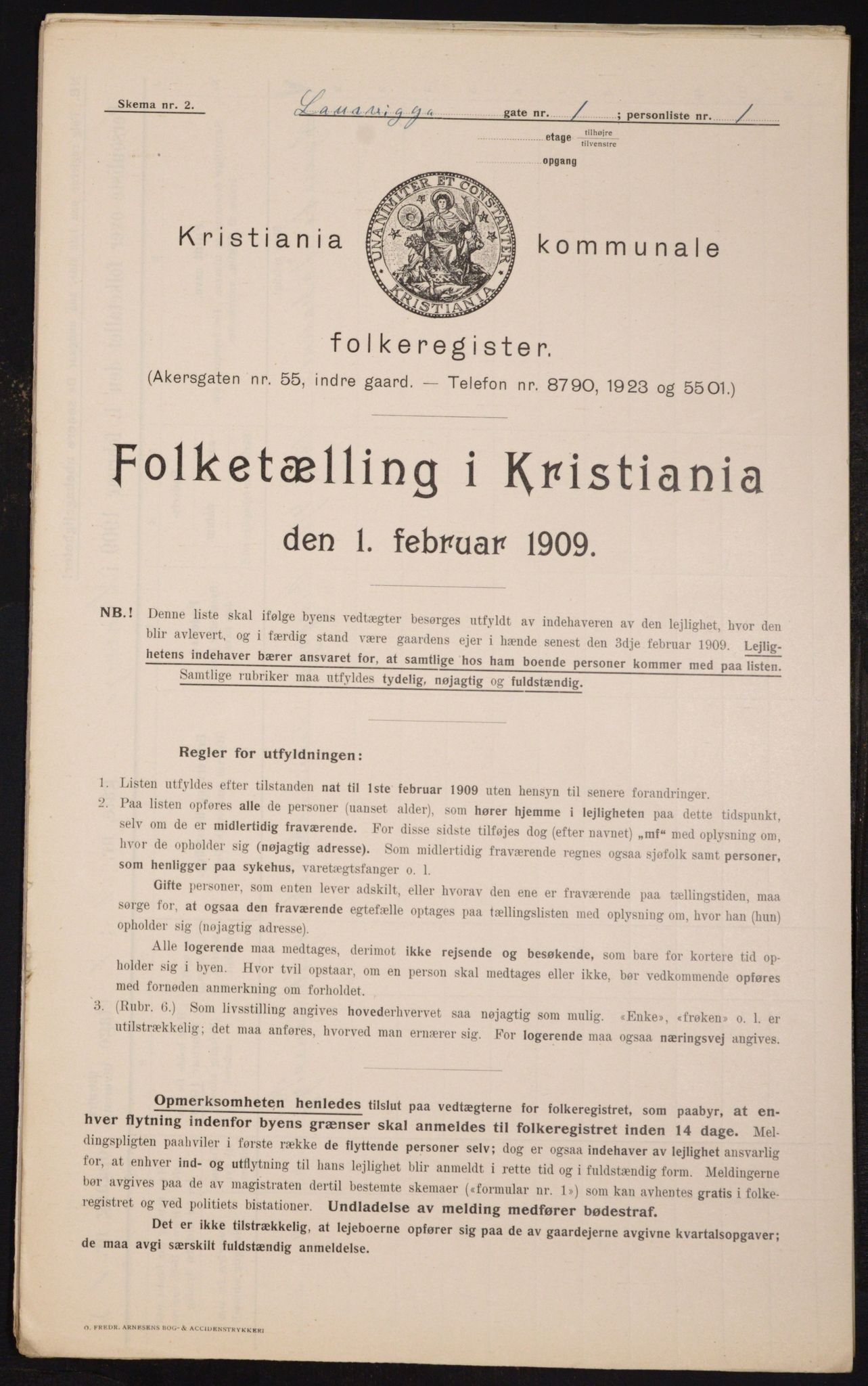 OBA, Municipal Census 1909 for Kristiania, 1909, p. 52083