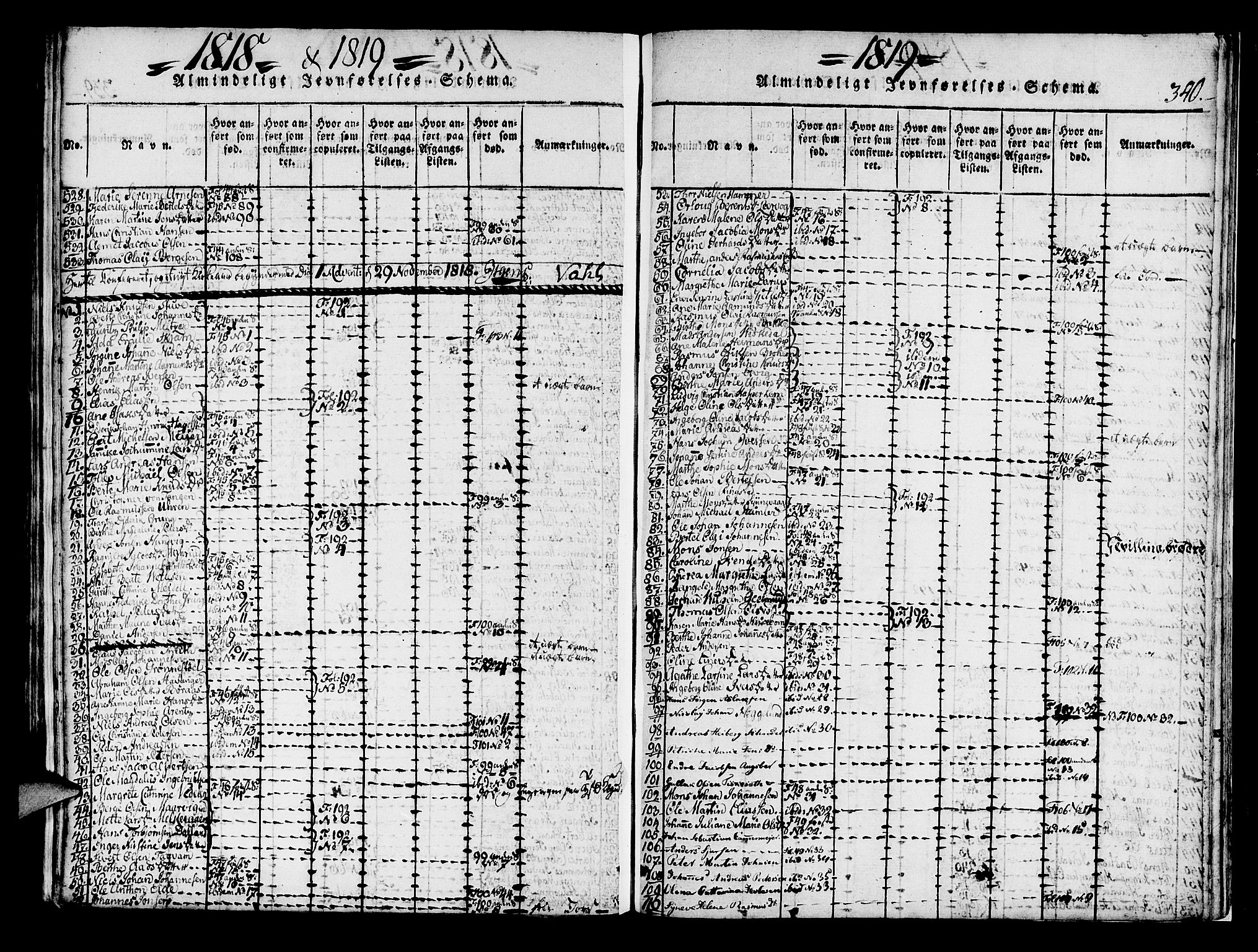 Korskirken sokneprestembete, AV/SAB-A-76101/H/Haa/L0013: Parish register (official) no. A 13, 1815-1822, p. 340