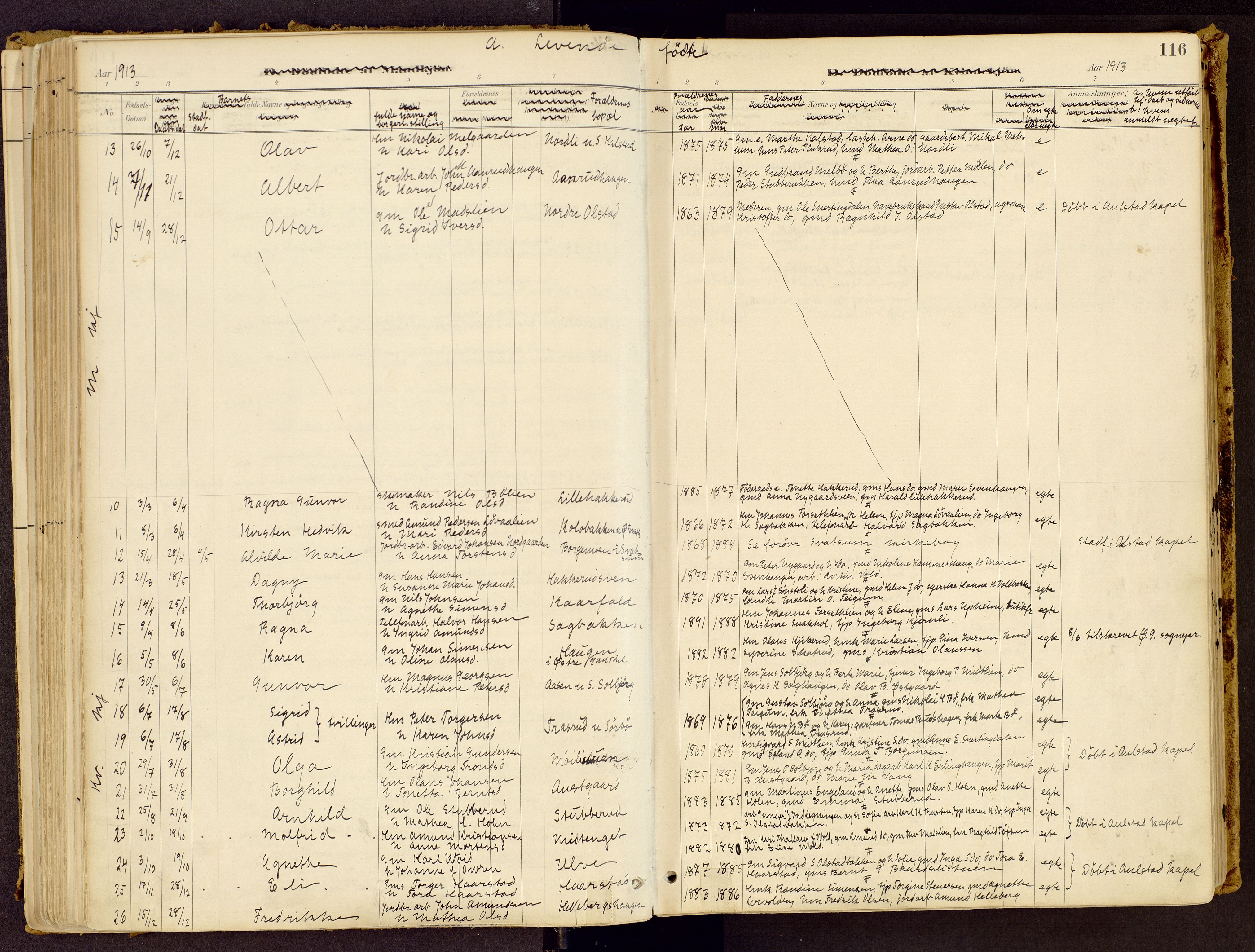 Vestre Gausdal prestekontor, SAH/PREST-094/H/Ha/Haa/L0001: Parish register (official) no. 1, 1887-1914, p. 116