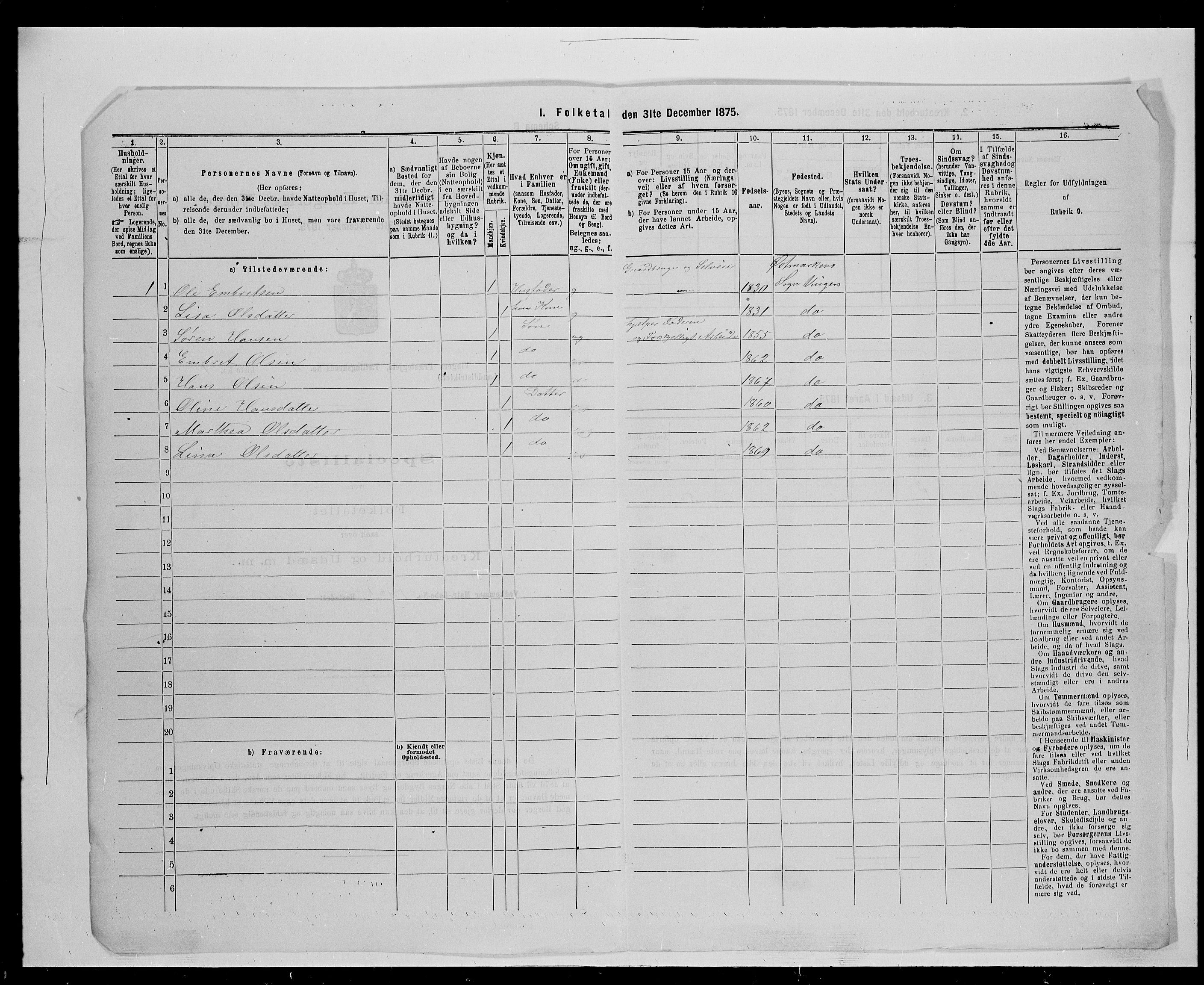 SAH, 1875 census for 0421L Vinger/Vinger og Austmarka, 1875, p. 1824