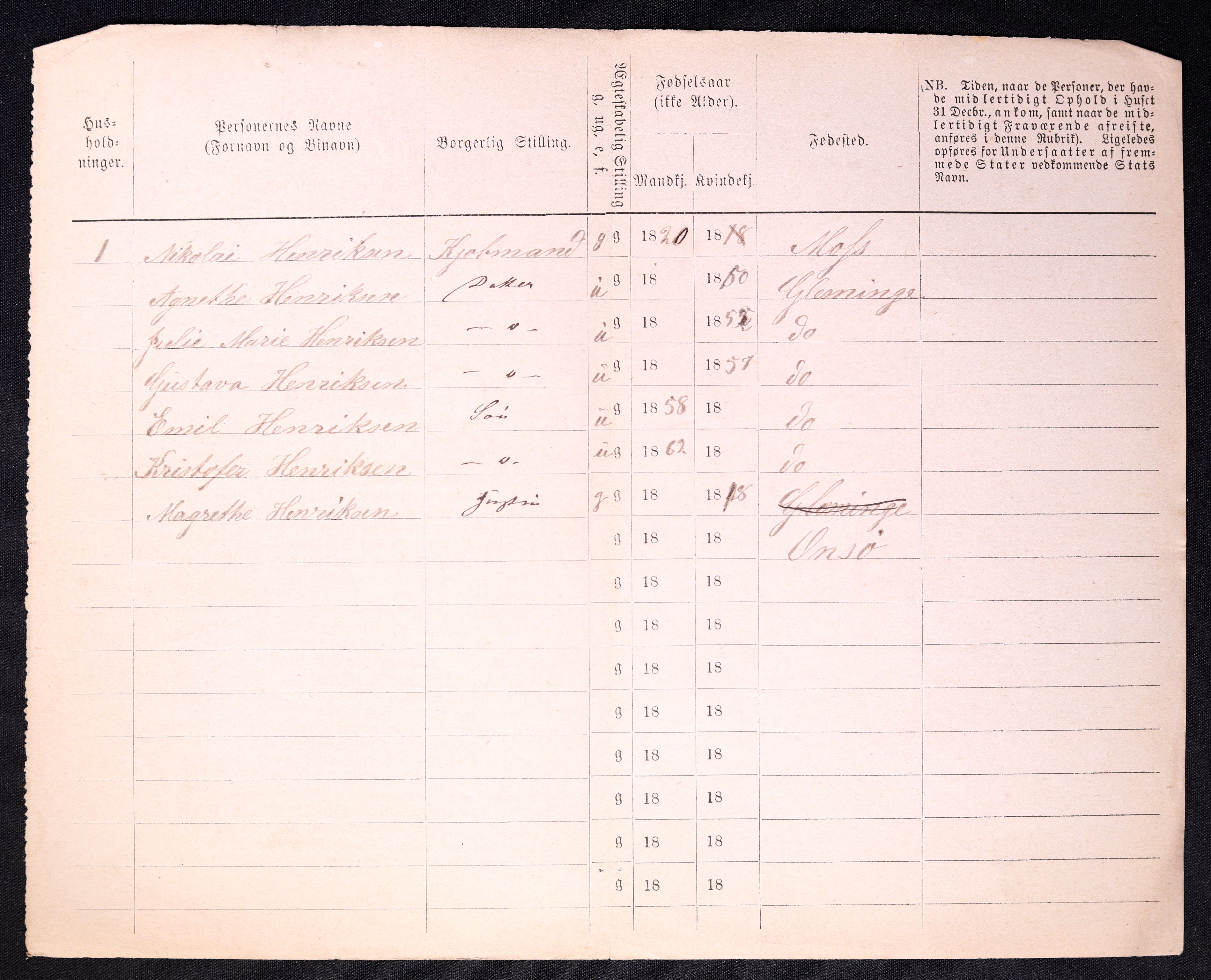 RA, 1870 census for 0103 Fredrikstad, 1870, p. 1388