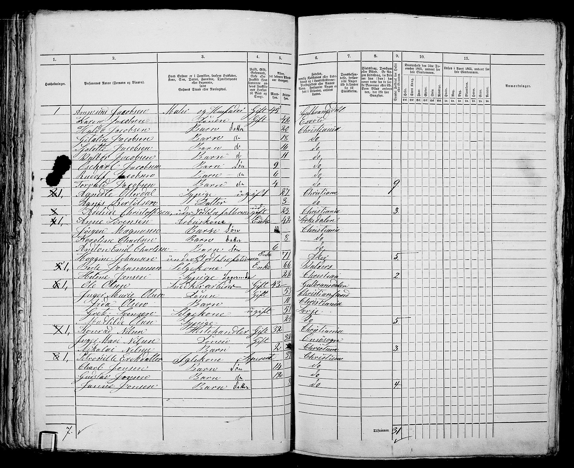RA, 1865 census for Kristiania, 1865, p. 3257