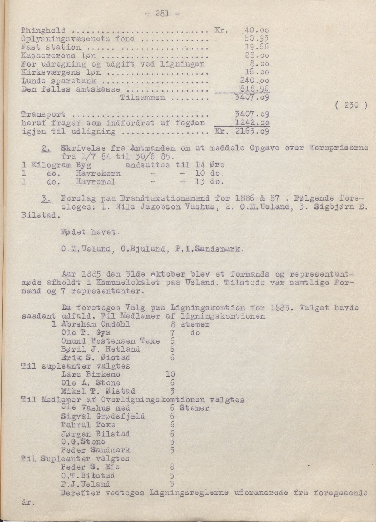 Heskestad kommune - Formannskapet, IKAR/K-101732/A/L0002: Møtebok (Særutskrift), 1837-1886, p. 281