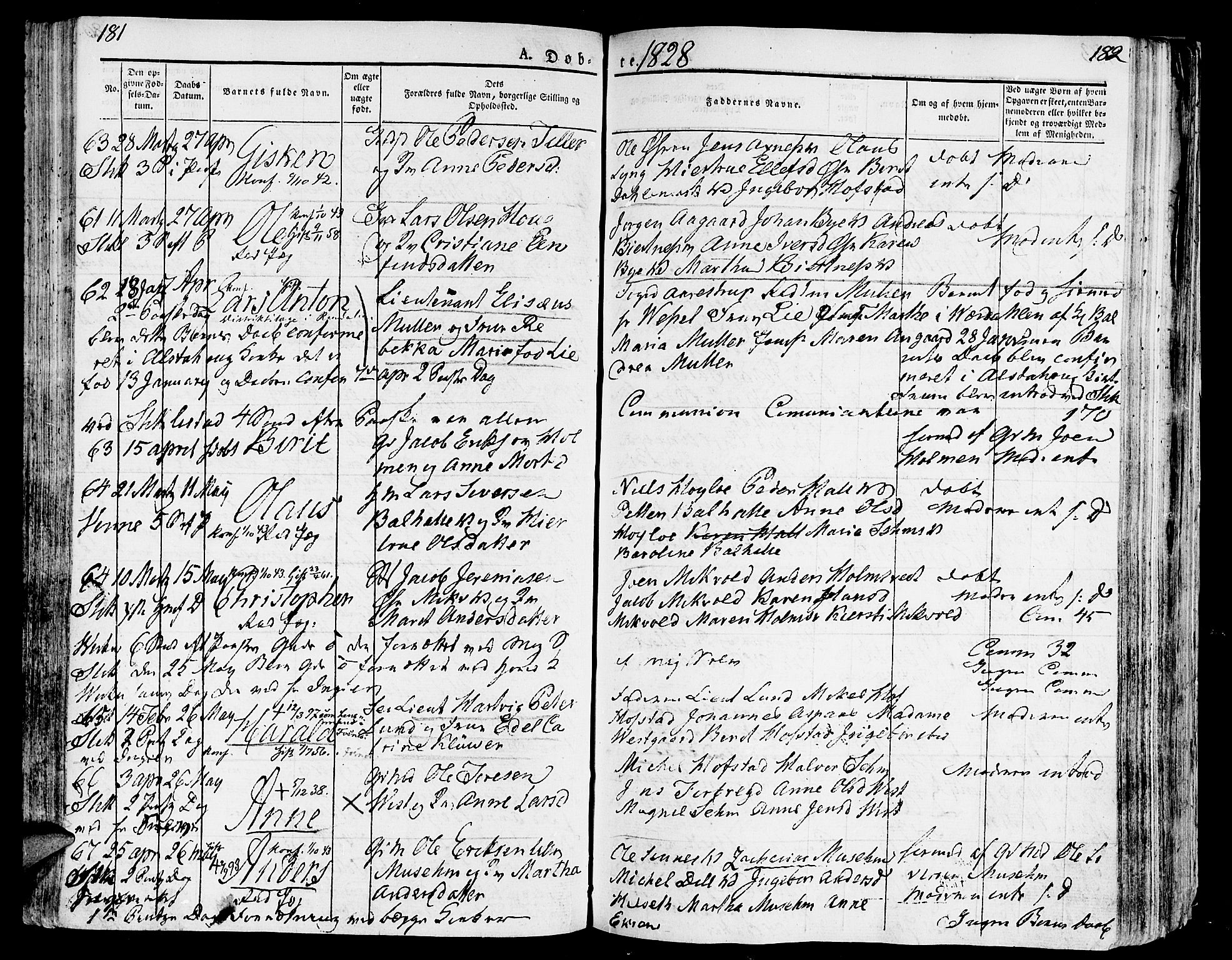 Ministerialprotokoller, klokkerbøker og fødselsregistre - Nord-Trøndelag, SAT/A-1458/723/L0237: Parish register (official) no. 723A06, 1822-1830, p. 181-182