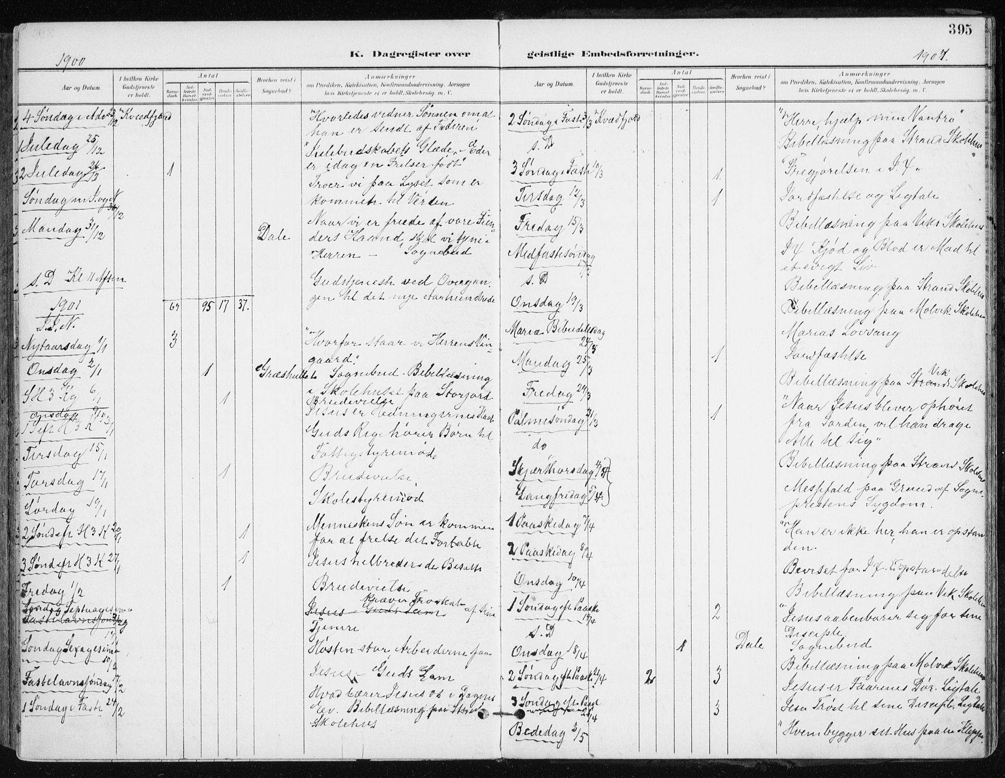 Kvæfjord sokneprestkontor, AV/SATØ-S-1323/G/Ga/Gaa/L0006kirke: Parish register (official) no. 6, 1895-1914, p. 395