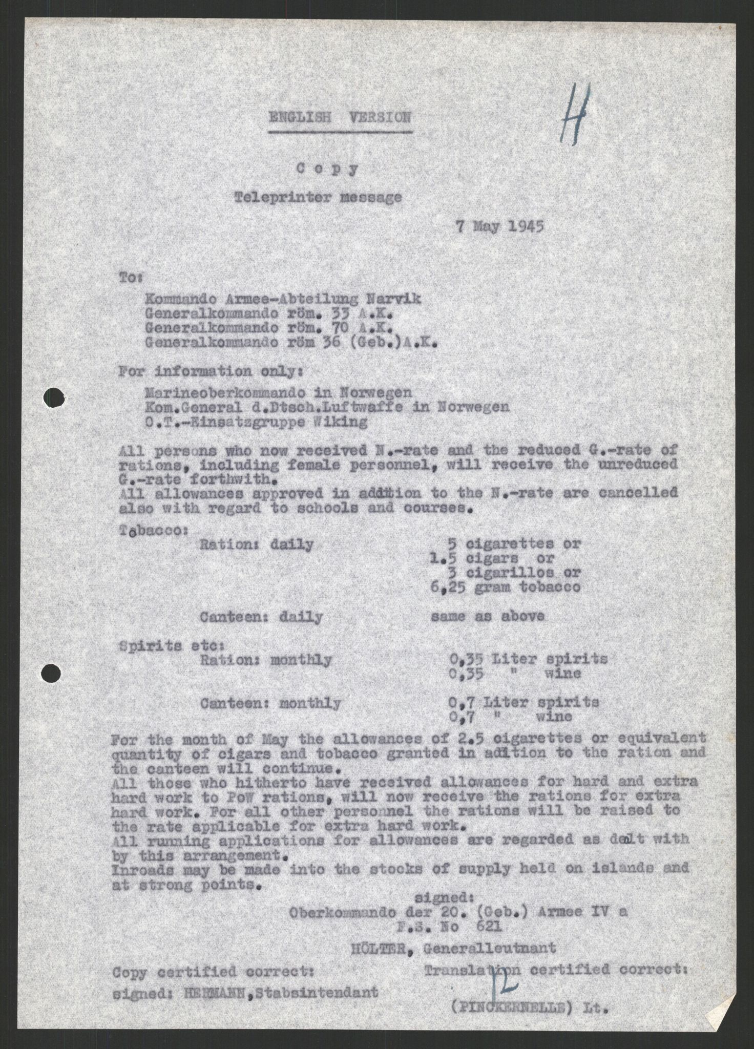 Forsvarets Overkommando. 2 kontor. Arkiv 11.4. Spredte tyske arkivsaker, AV/RA-RAFA-7031/D/Dar/Dara/L0012: AOK Diverse, 1945, p. 6