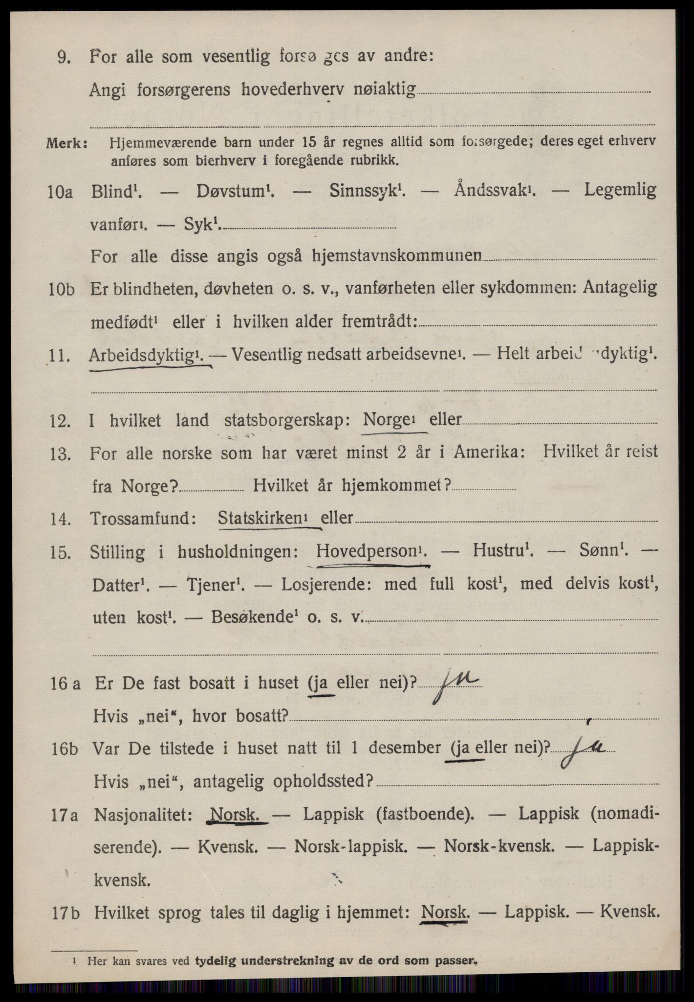 SAT, 1920 census for Ålen, 1920, p. 1211