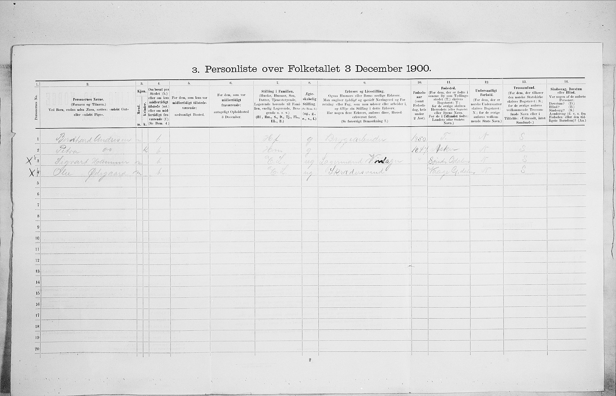 SAO, 1900 census for Kristiania, 1900, p. 65597