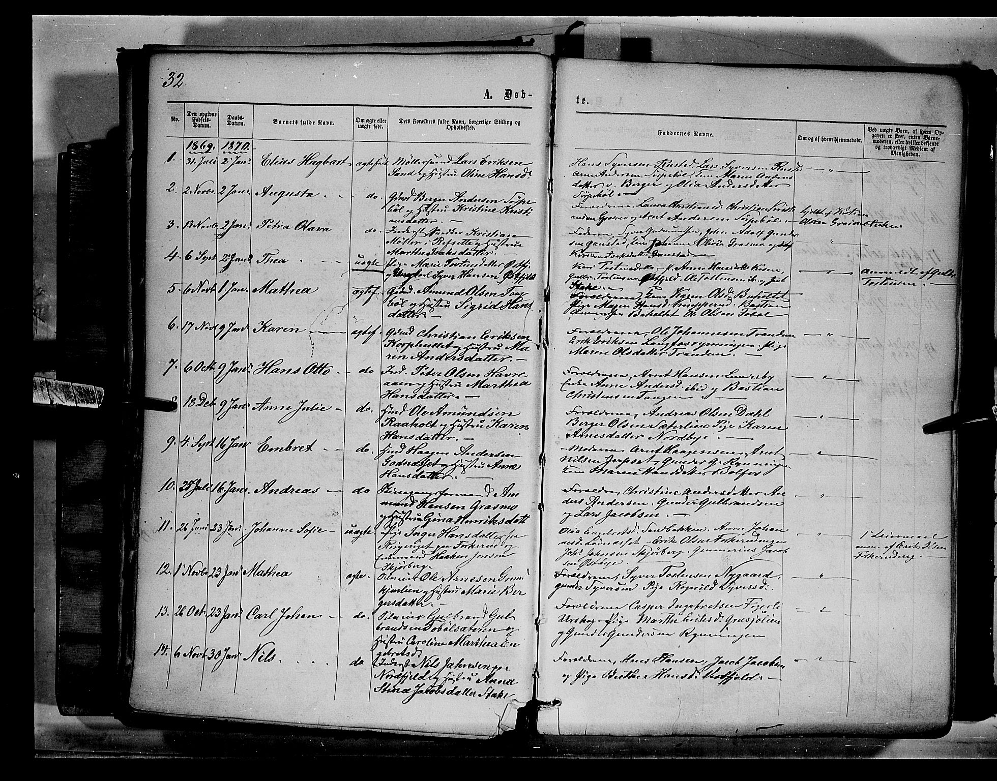 Eidskog prestekontor, SAH/PREST-026/H/Ha/Haa/L0002: Parish register (official) no. 2, 1867-1878, p. 32