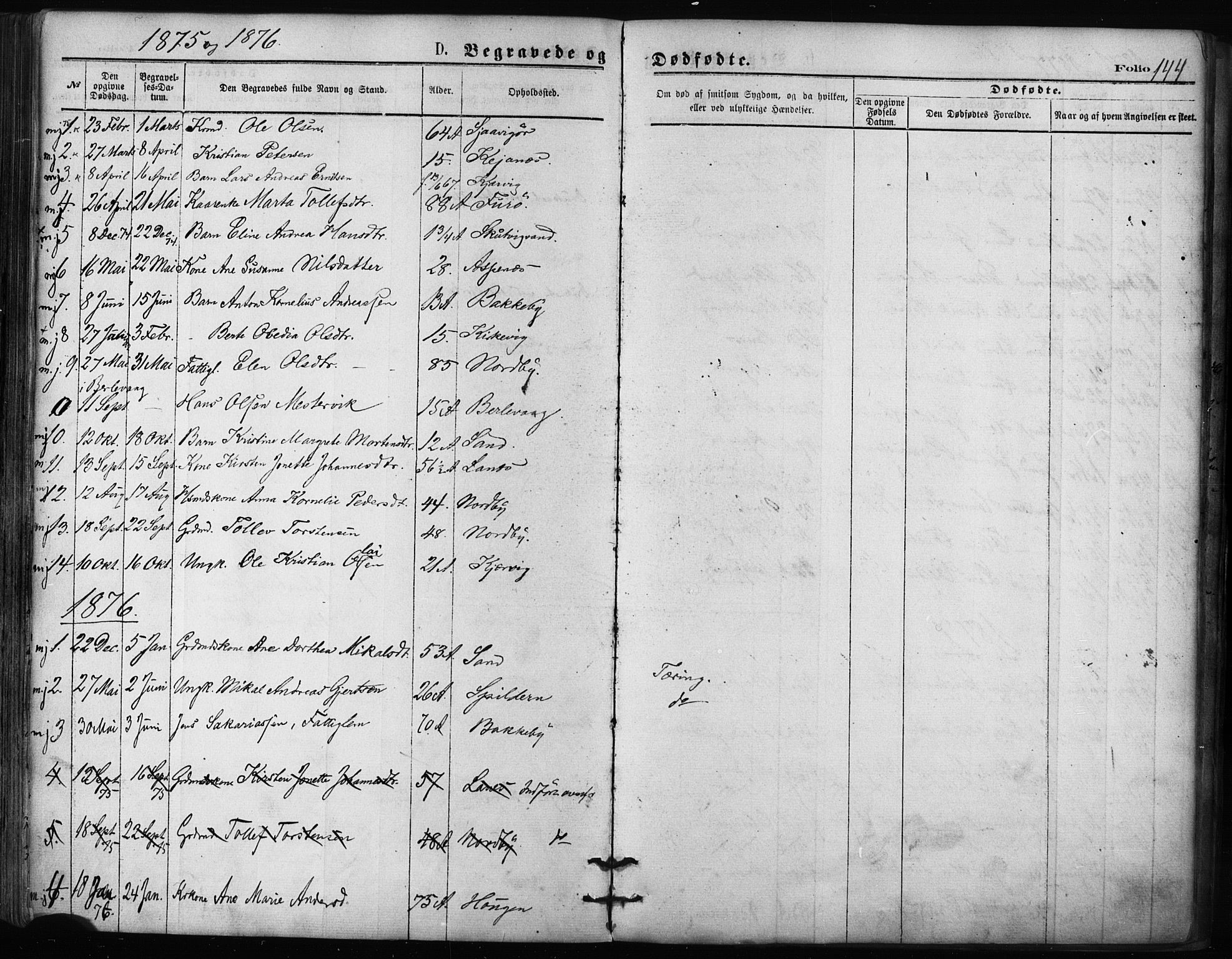 Balsfjord sokneprestembete, SATØ/S-1303/G/Ga/L0002kirke: Parish register (official) no. 2, 1871-1886, p. 144