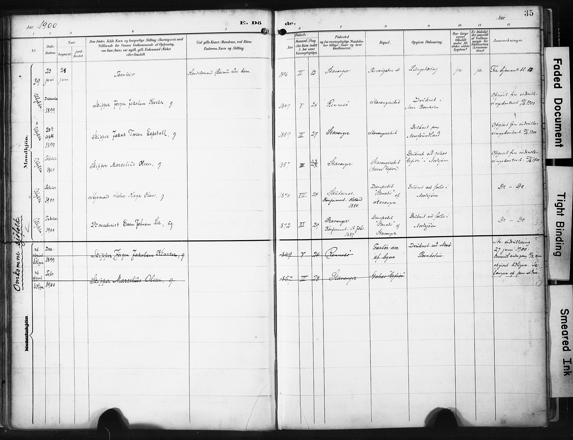 St. Petri sokneprestkontor, AV/SAST-A-101813/001/30/30BA/L0022: Parish register (official) no. A 22, 1895-1919, p. 35