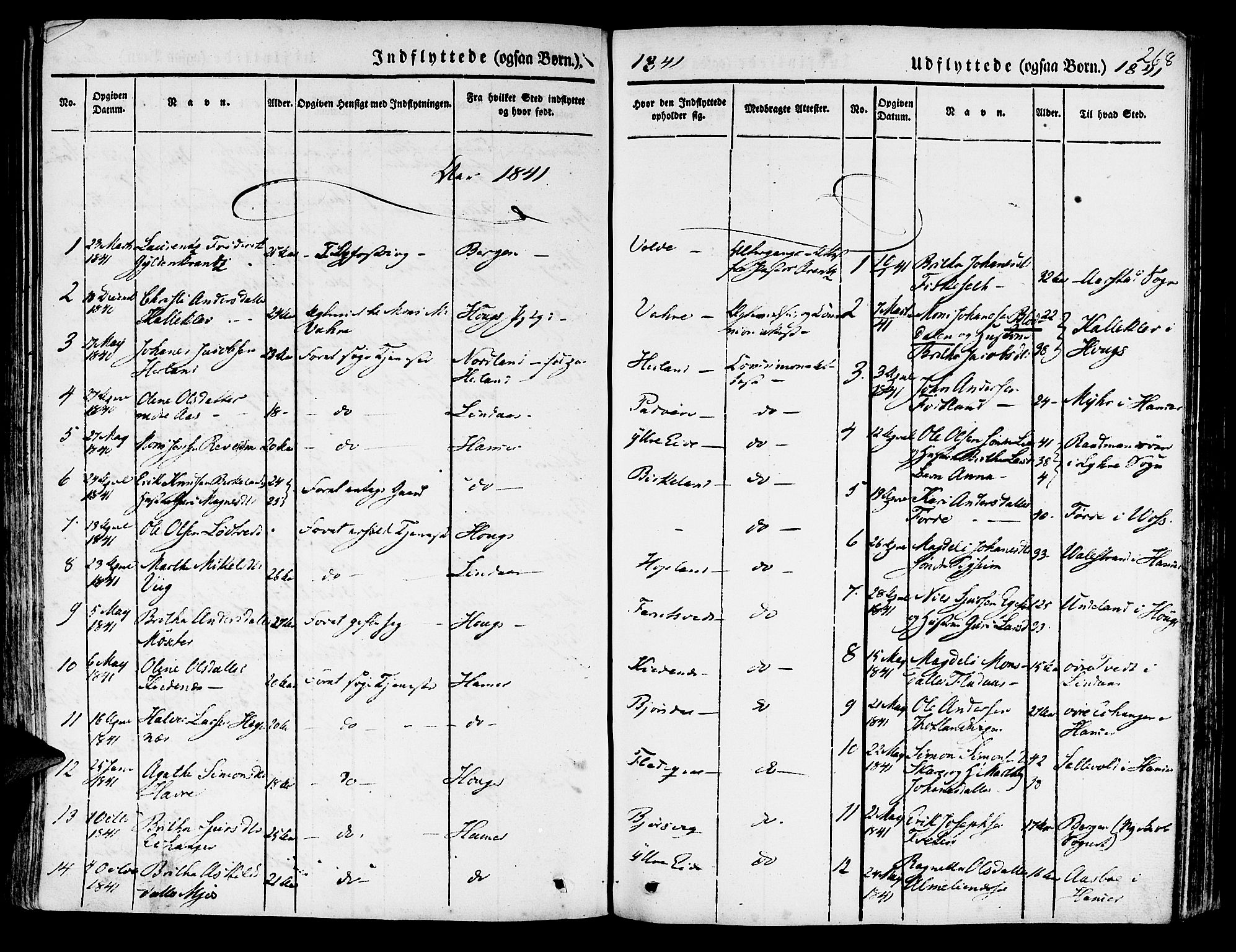 Hosanger sokneprestembete, AV/SAB-A-75801/H/Haa: Parish register (official) no. A 7, 1835-1848, p. 268