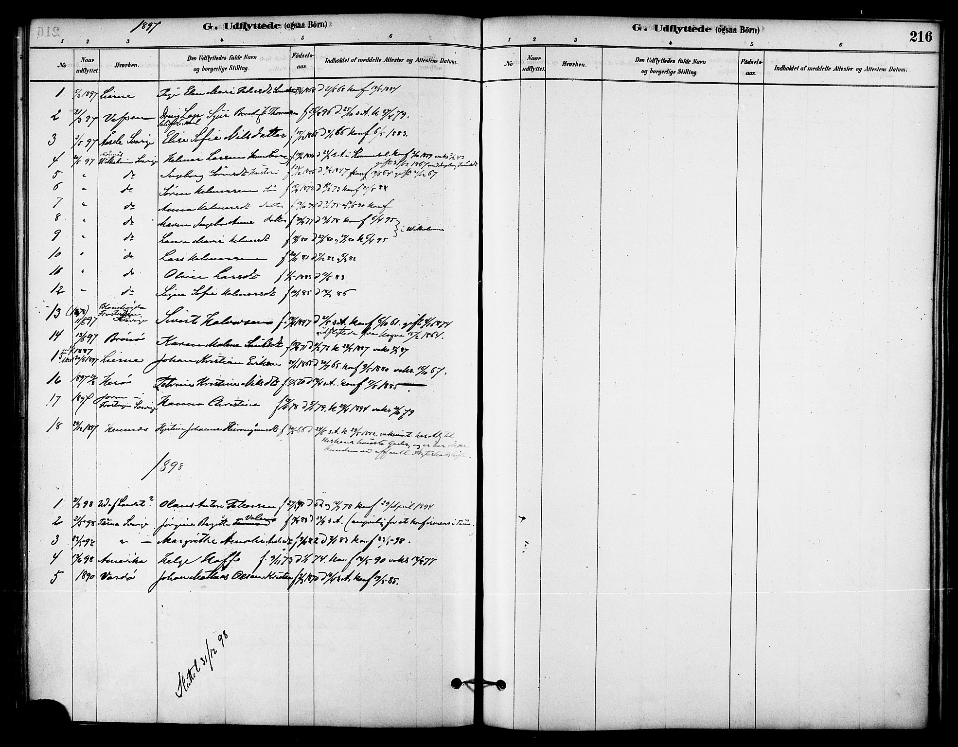 Ministerialprotokoller, klokkerbøker og fødselsregistre - Nordland, AV/SAT-A-1459/823/L0325: Parish register (official) no. 823A02, 1878-1898, p. 216