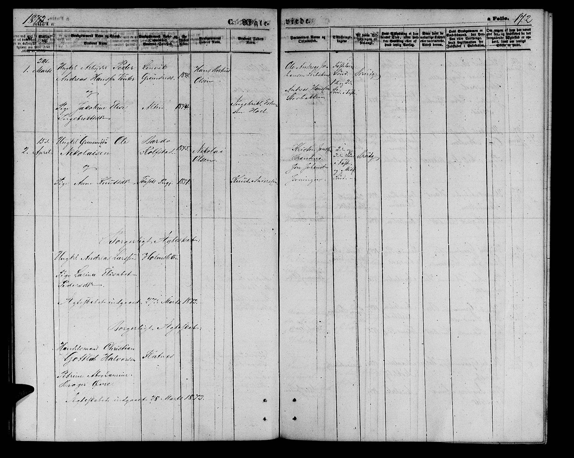 Målselv sokneprestembete, SATØ/S-1311/G/Ga/Gab/L0002klokker: Parish register (copy) no. 2, 1865-1873, p. 172