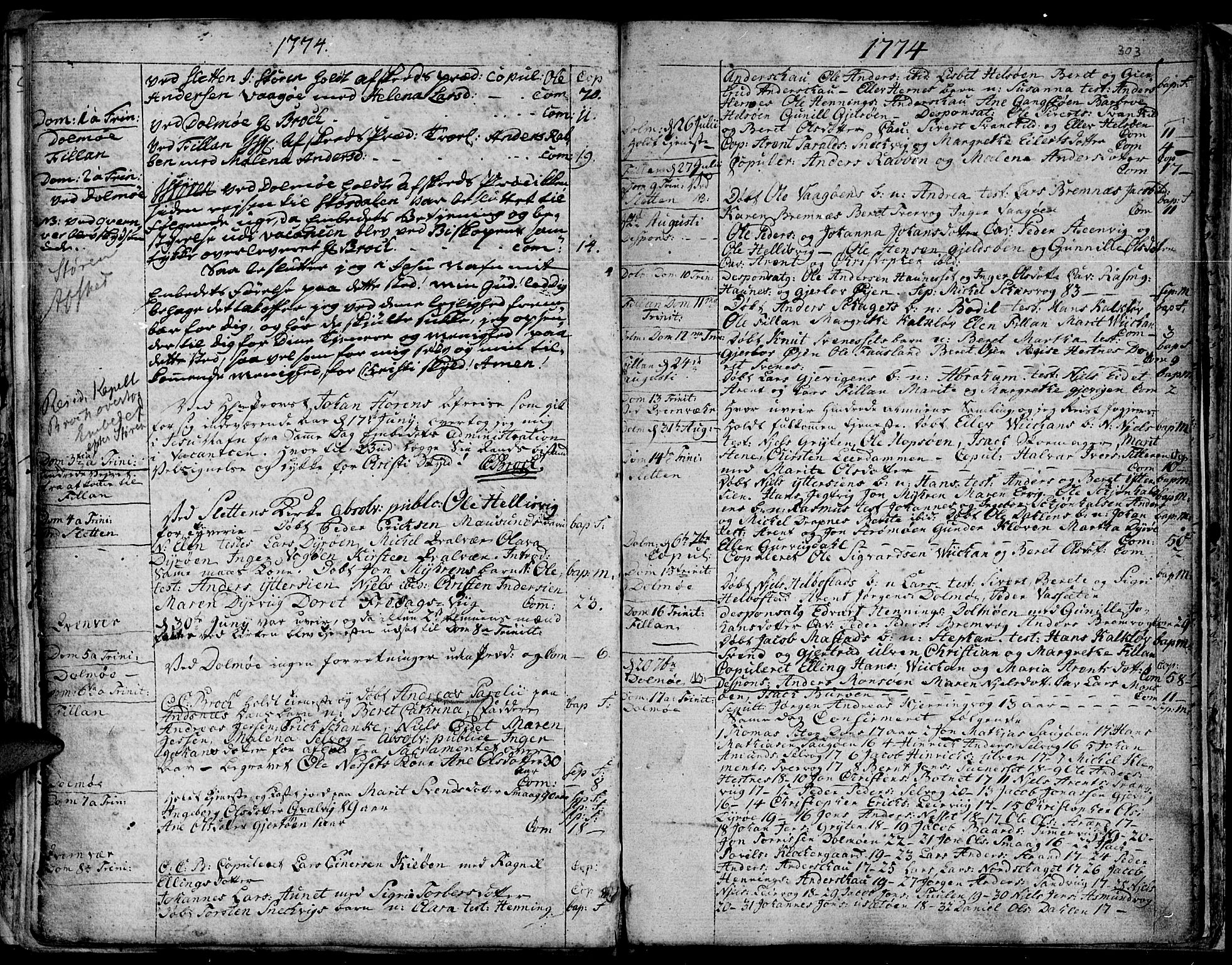 Ministerialprotokoller, klokkerbøker og fødselsregistre - Sør-Trøndelag, SAT/A-1456/634/L0525: Parish register (official) no. 634A01, 1736-1775, p. 303