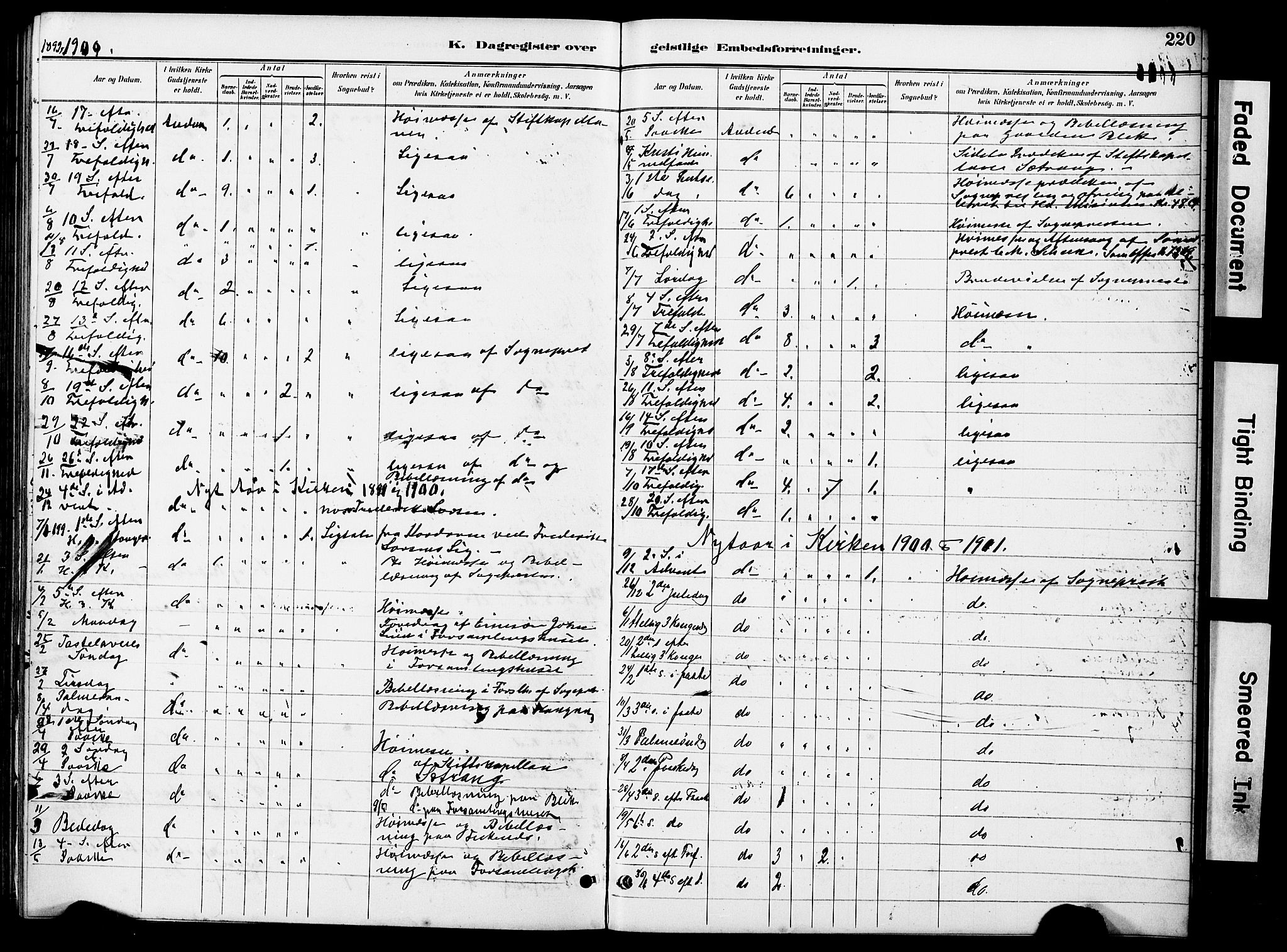 Ministerialprotokoller, klokkerbøker og fødselsregistre - Nordland, AV/SAT-A-1459/899/L1448: Parish register (copy) no. 899C03, 1887-1902, p. 220