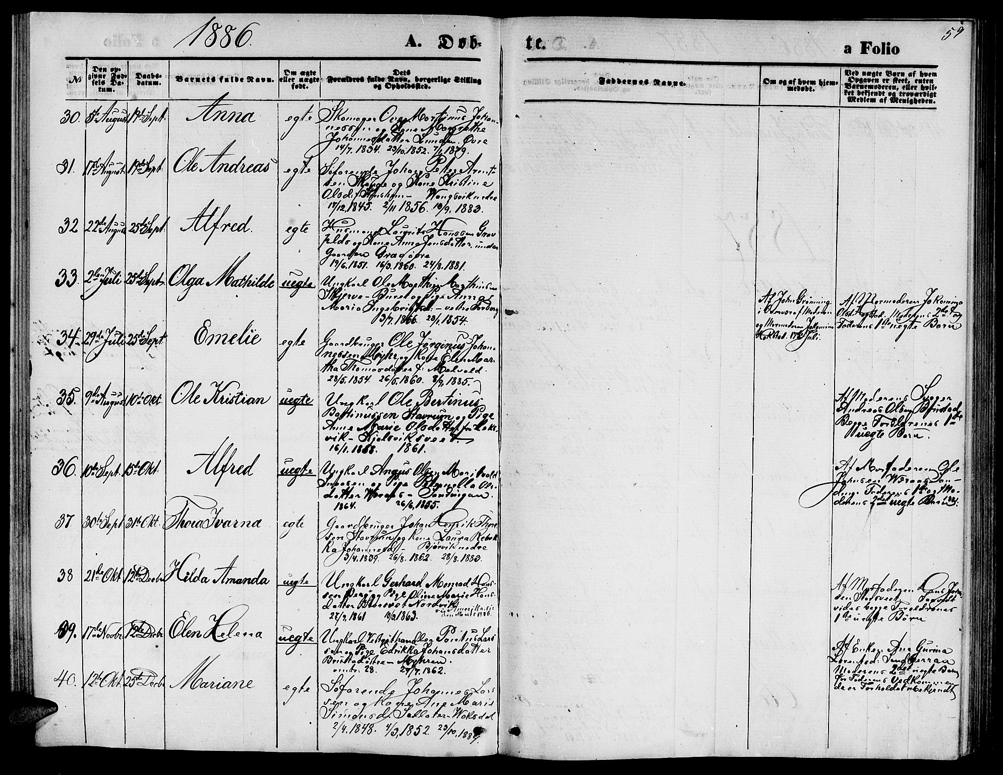 Ministerialprotokoller, klokkerbøker og fødselsregistre - Nord-Trøndelag, AV/SAT-A-1458/722/L0225: Parish register (copy) no. 722C01, 1871-1888, p. 59